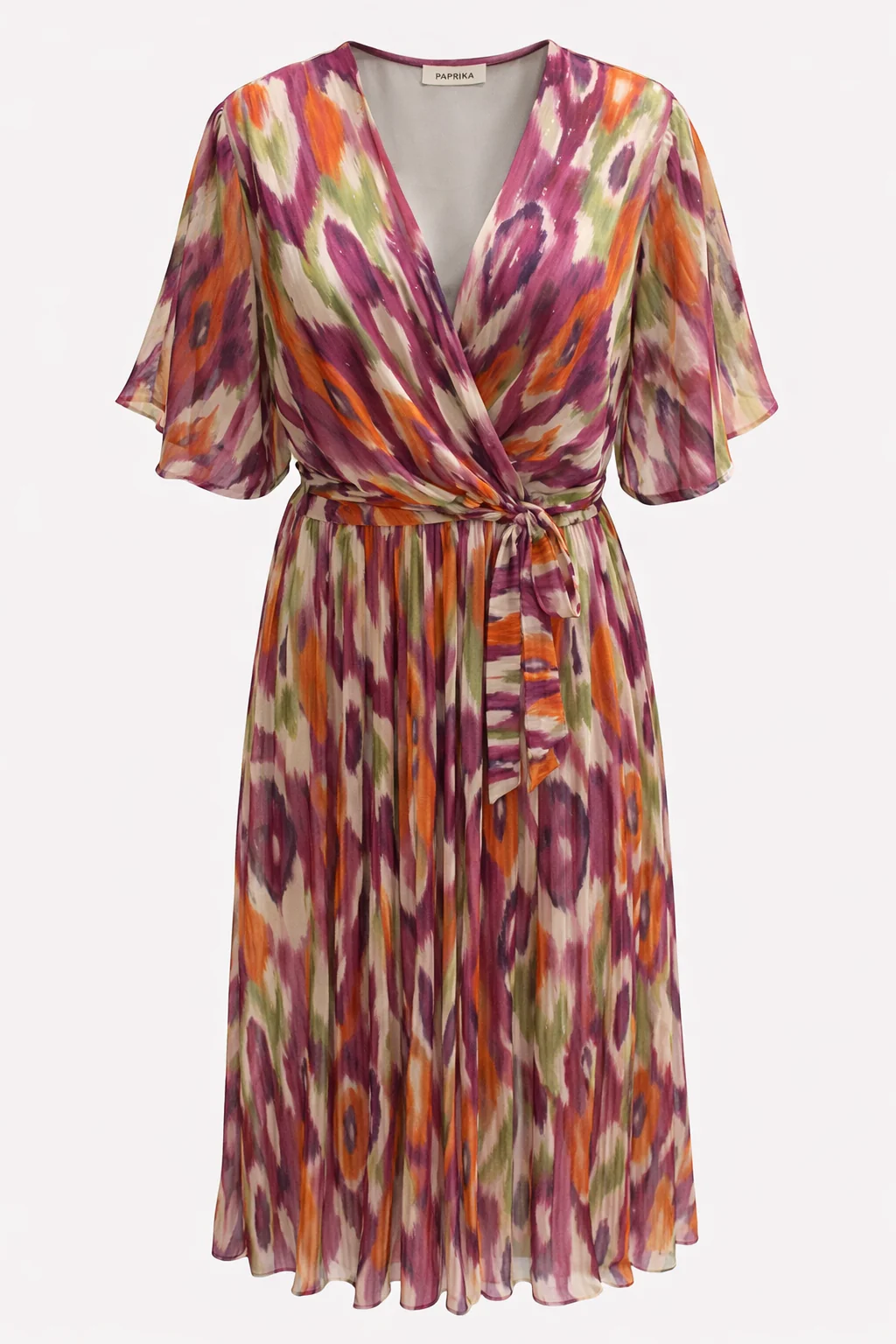 Robe longue en voile imprimé graphique