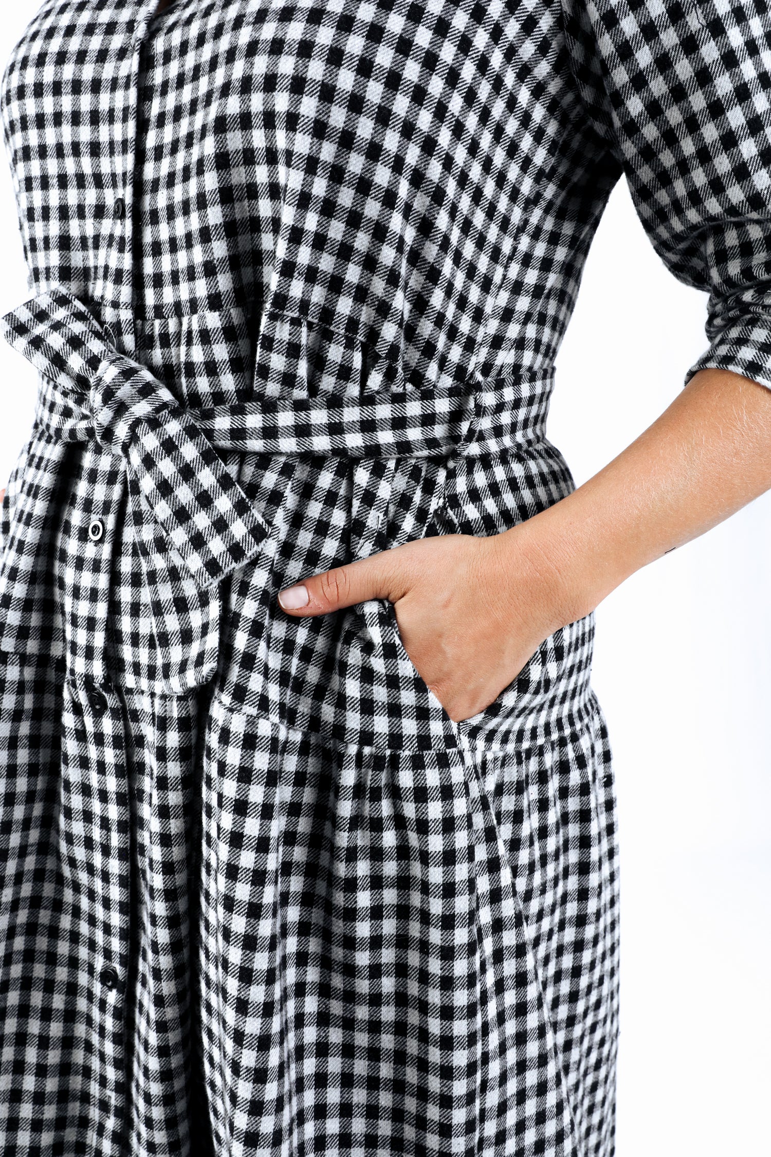 Robe longue imprimé vichy - Image 4