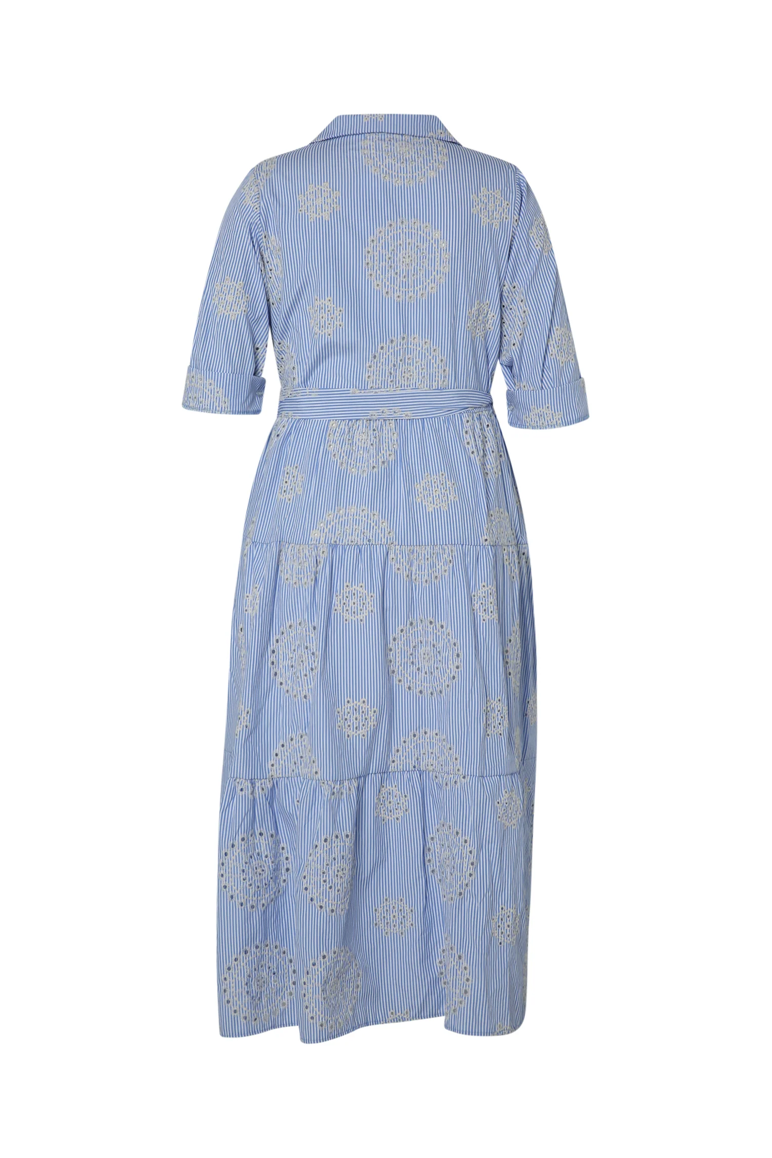 Robe longue rayée avec broderies - Image 11