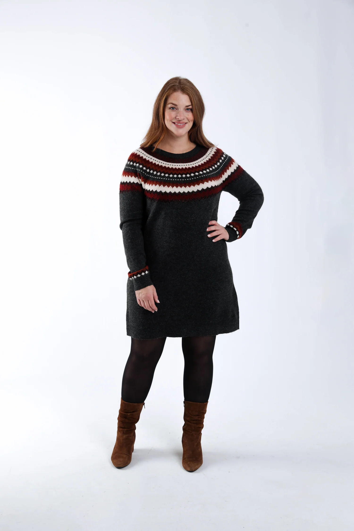 Robe pull motif jacquard