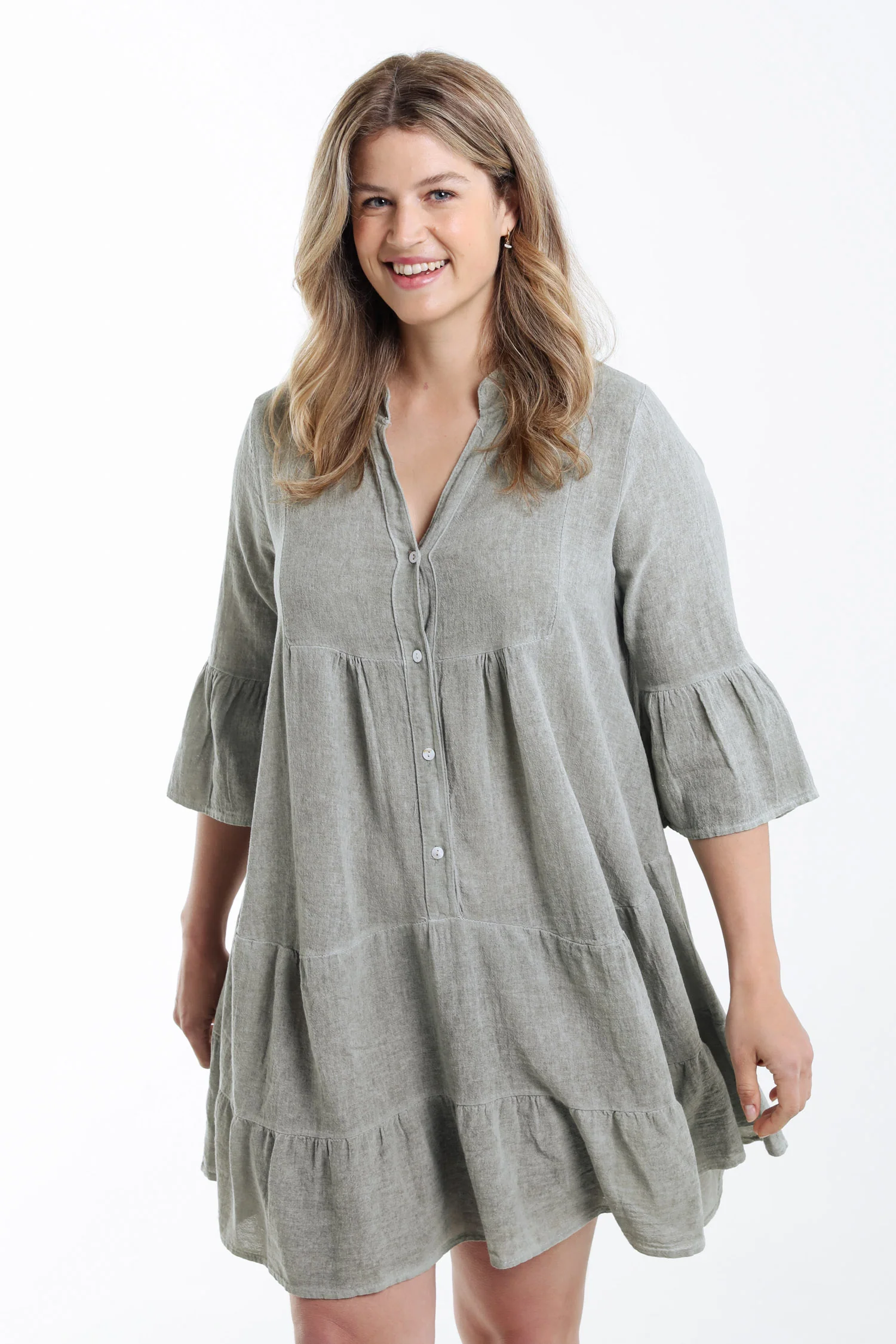 Robe tunique en gaze de coton unie - Image 12