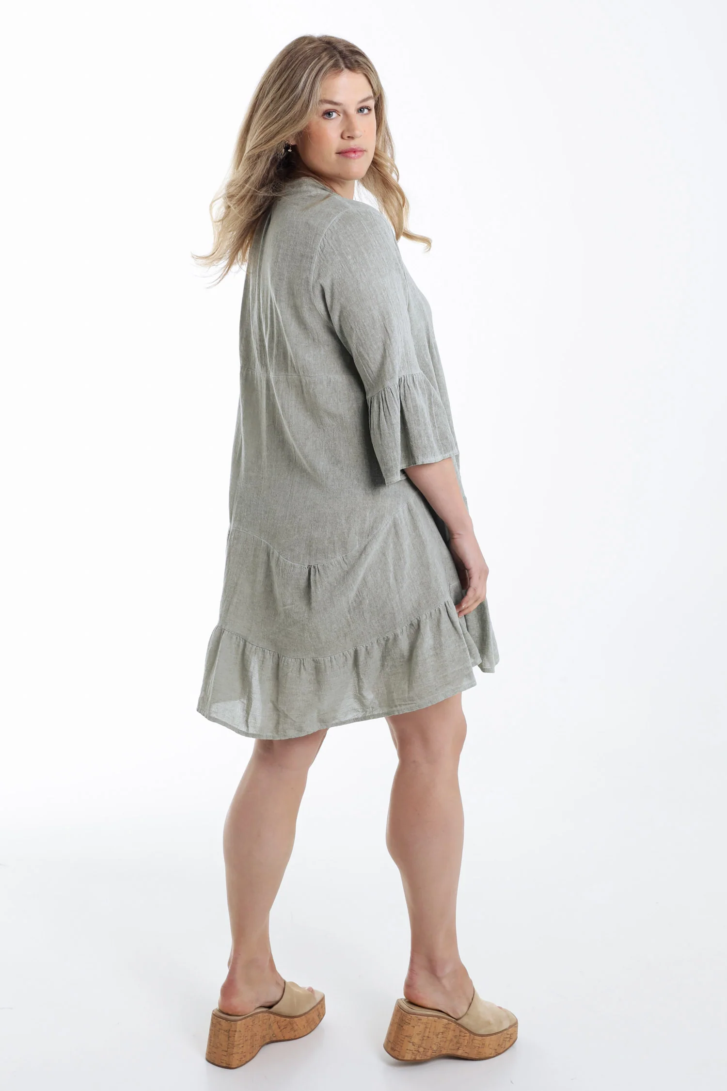 Robe tunique en gaze de coton unie - Image 13