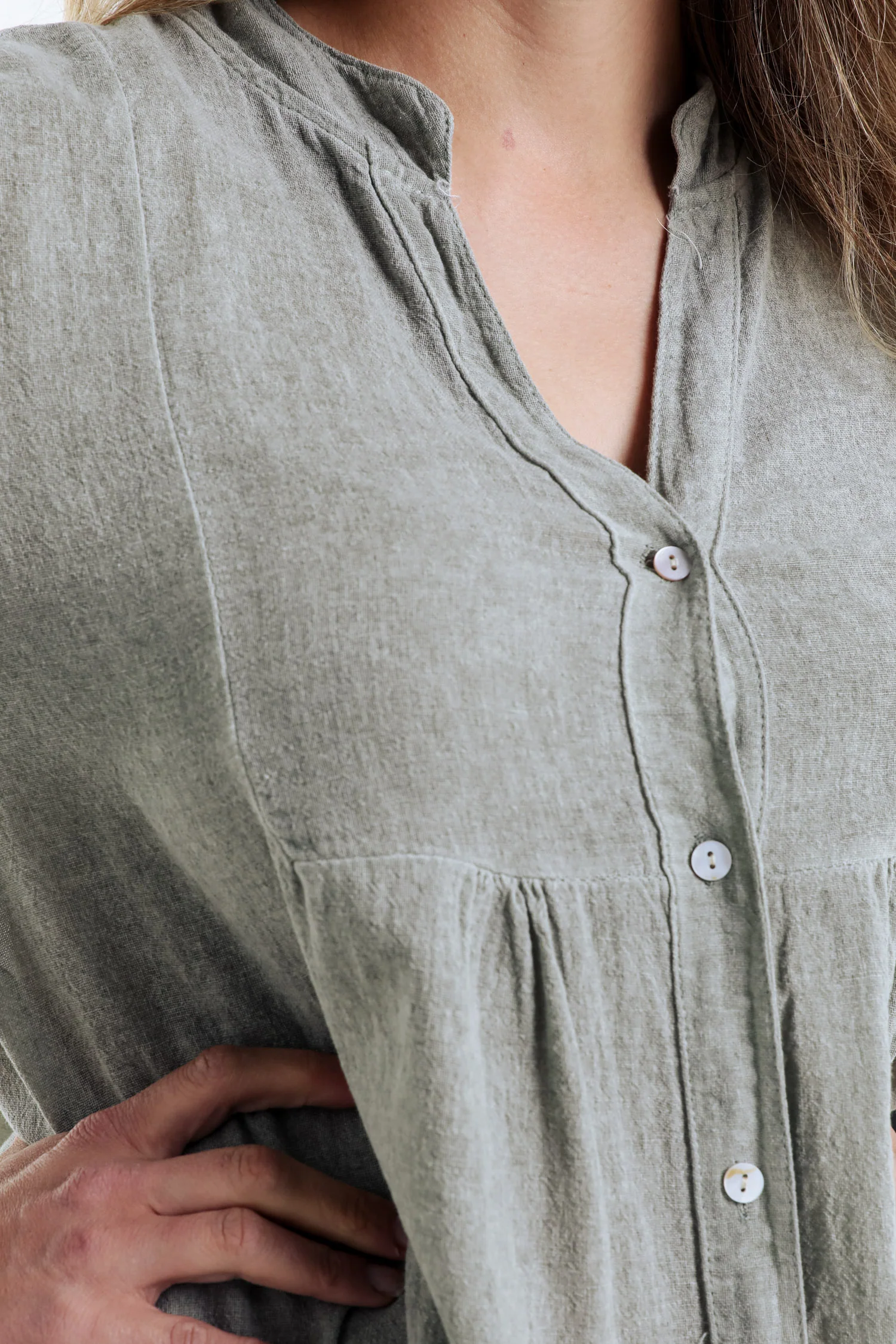 Robe tunique en gaze de coton unie - Image 14