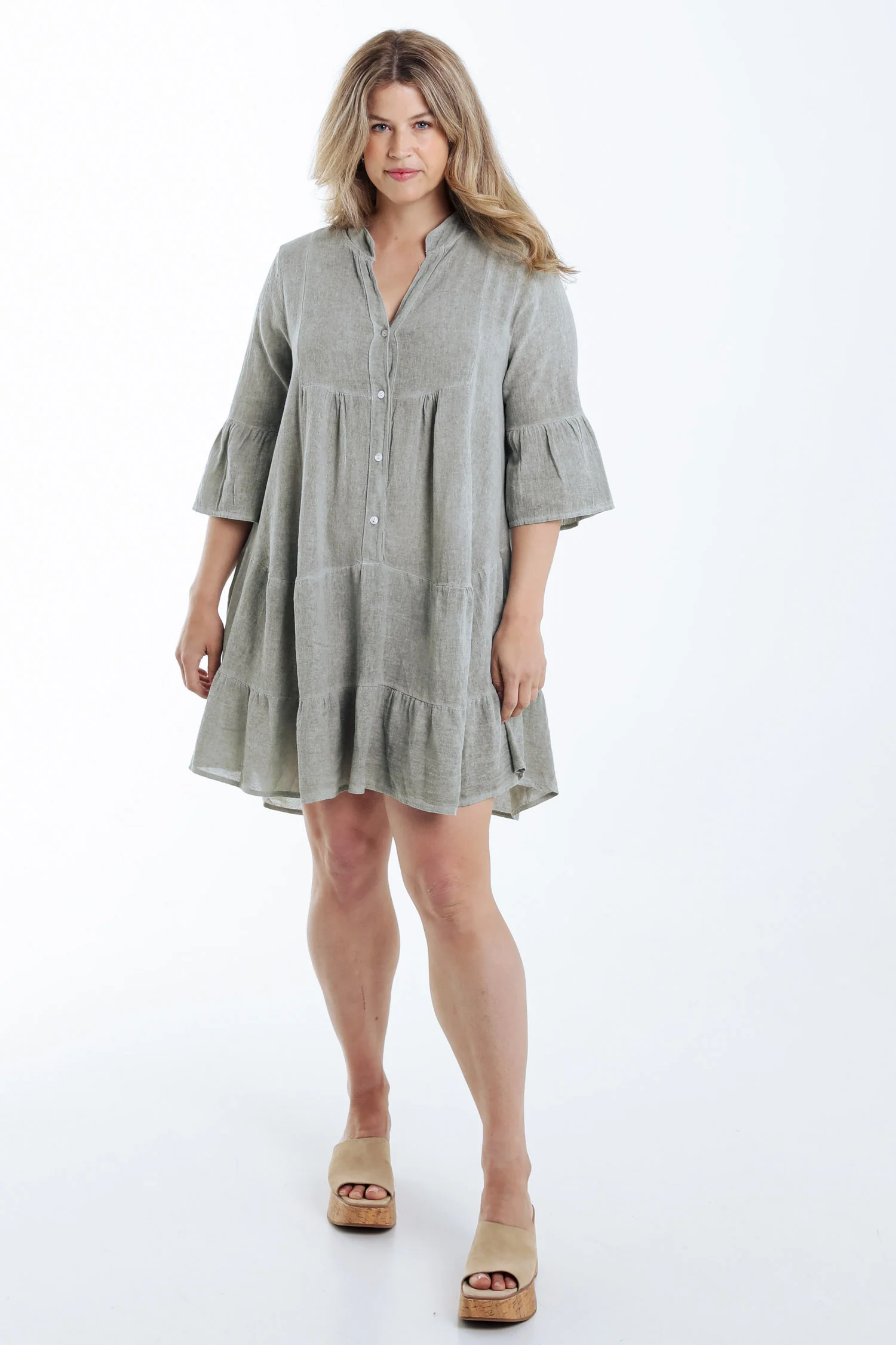 Robe tunique en gaze de coton unie - Image 18