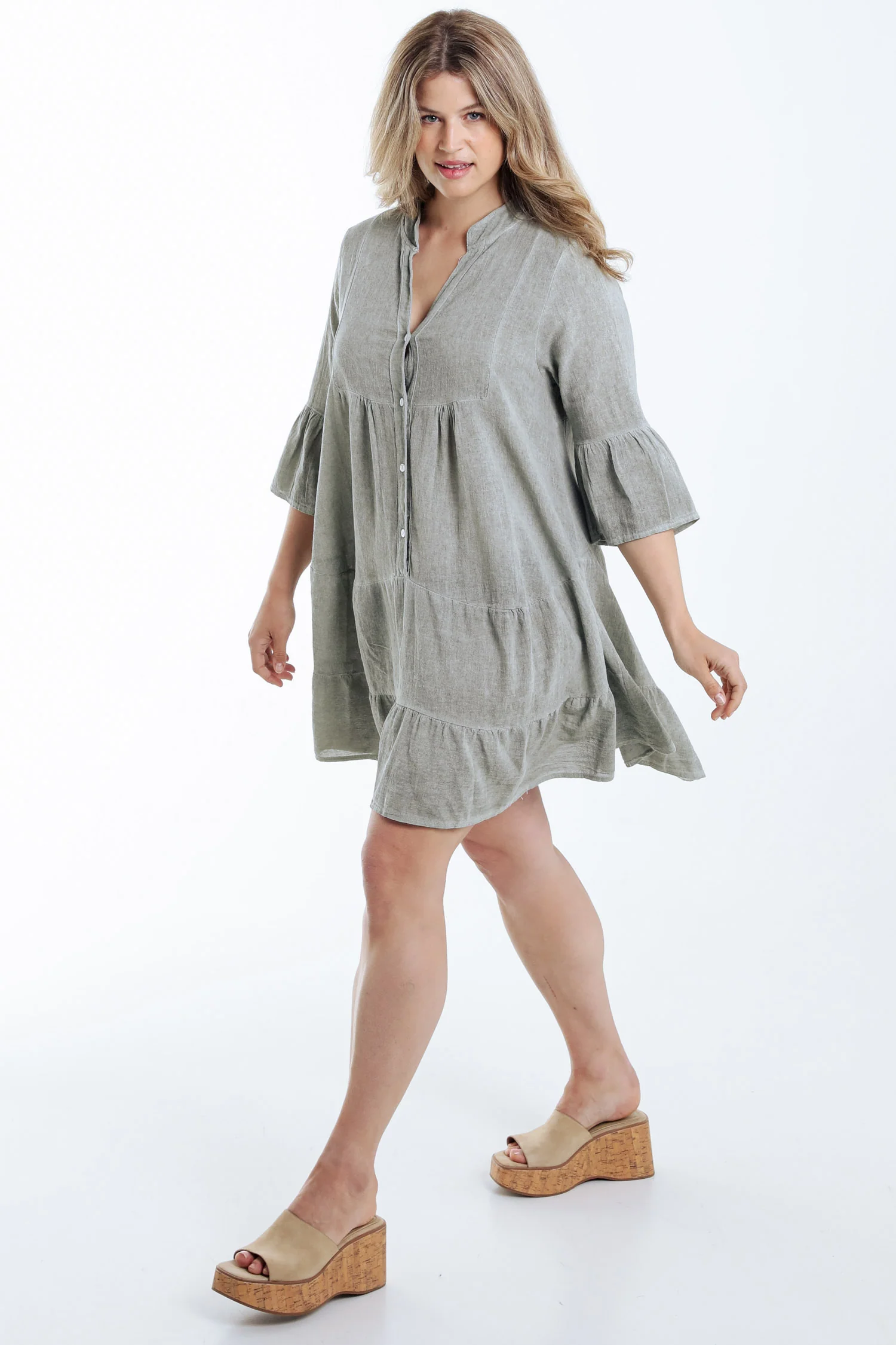 Robe tunique en gaze de coton unie - Image 19