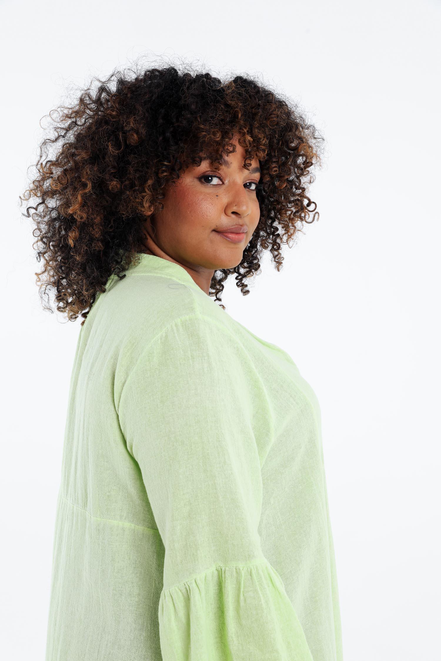 Robe tunique en gaze de coton unie - Image 25
