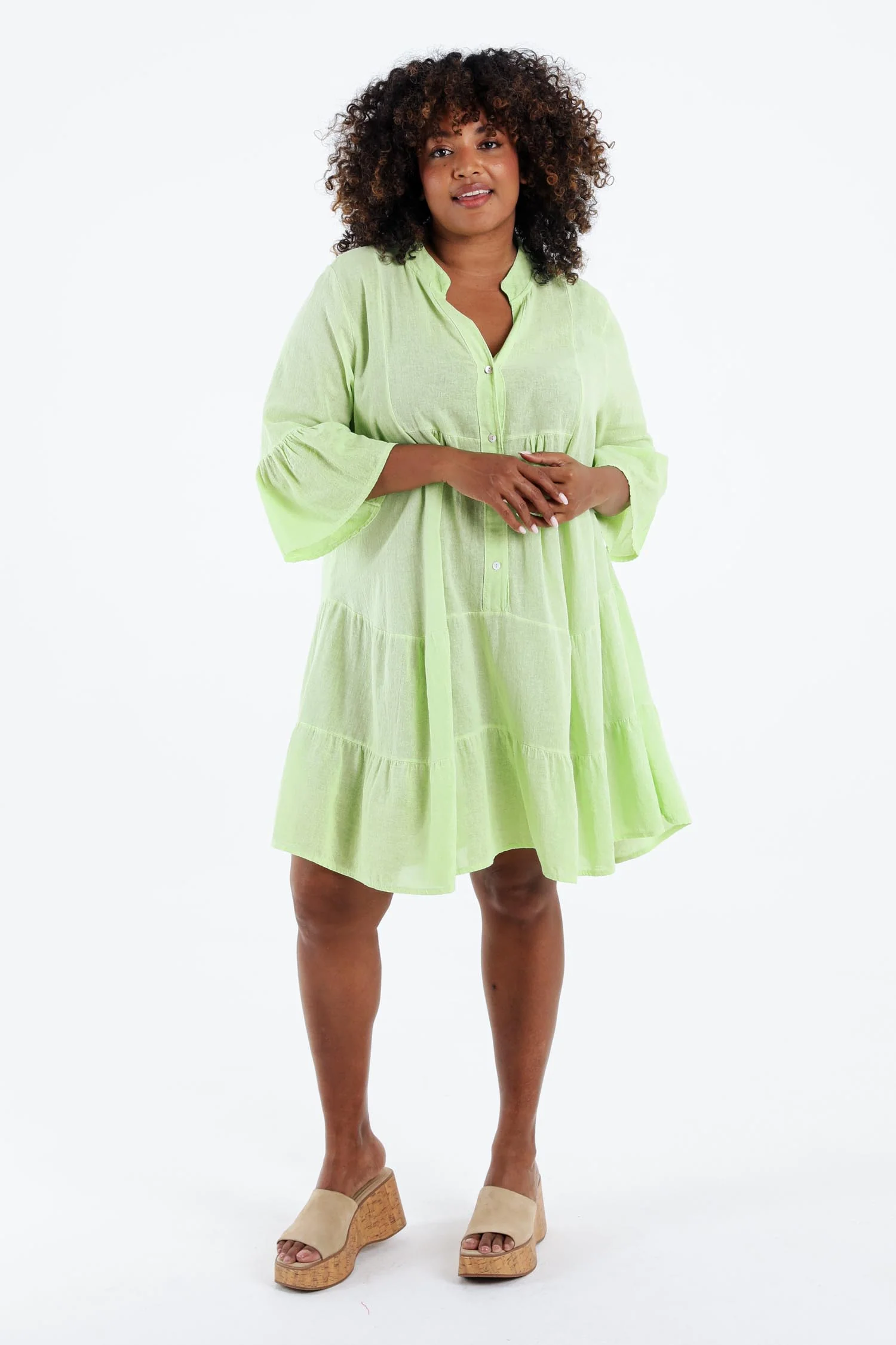 Robe tunique en gaze de coton unie - Image 31