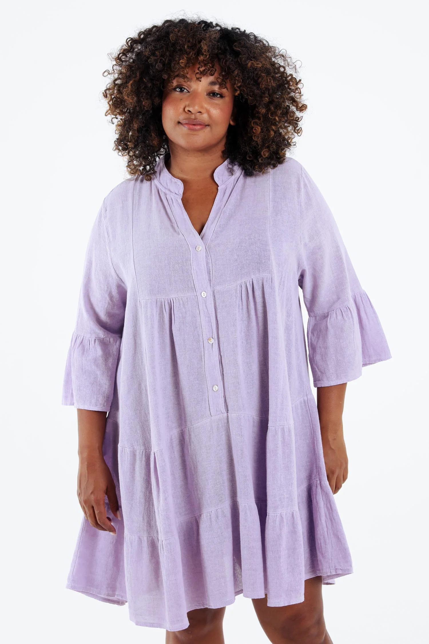 Robe tunique en gaze de coton unie - Image 34