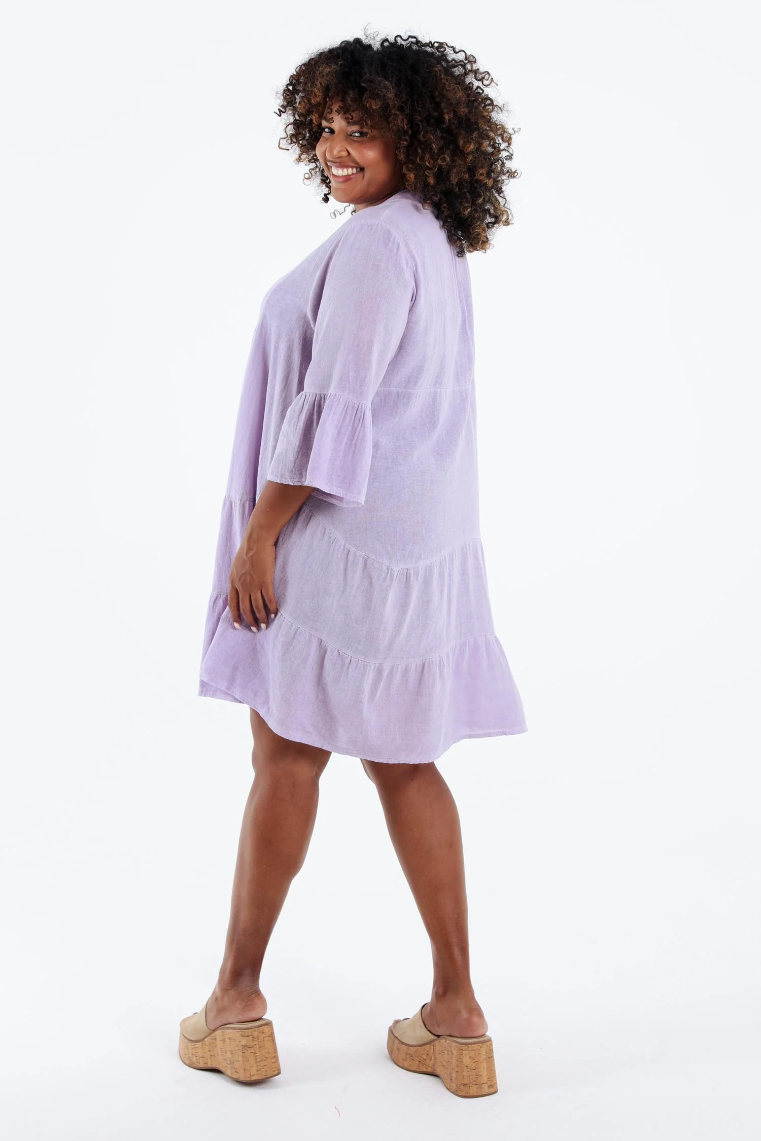 Robe tunique en gaze de coton unie - Image 35