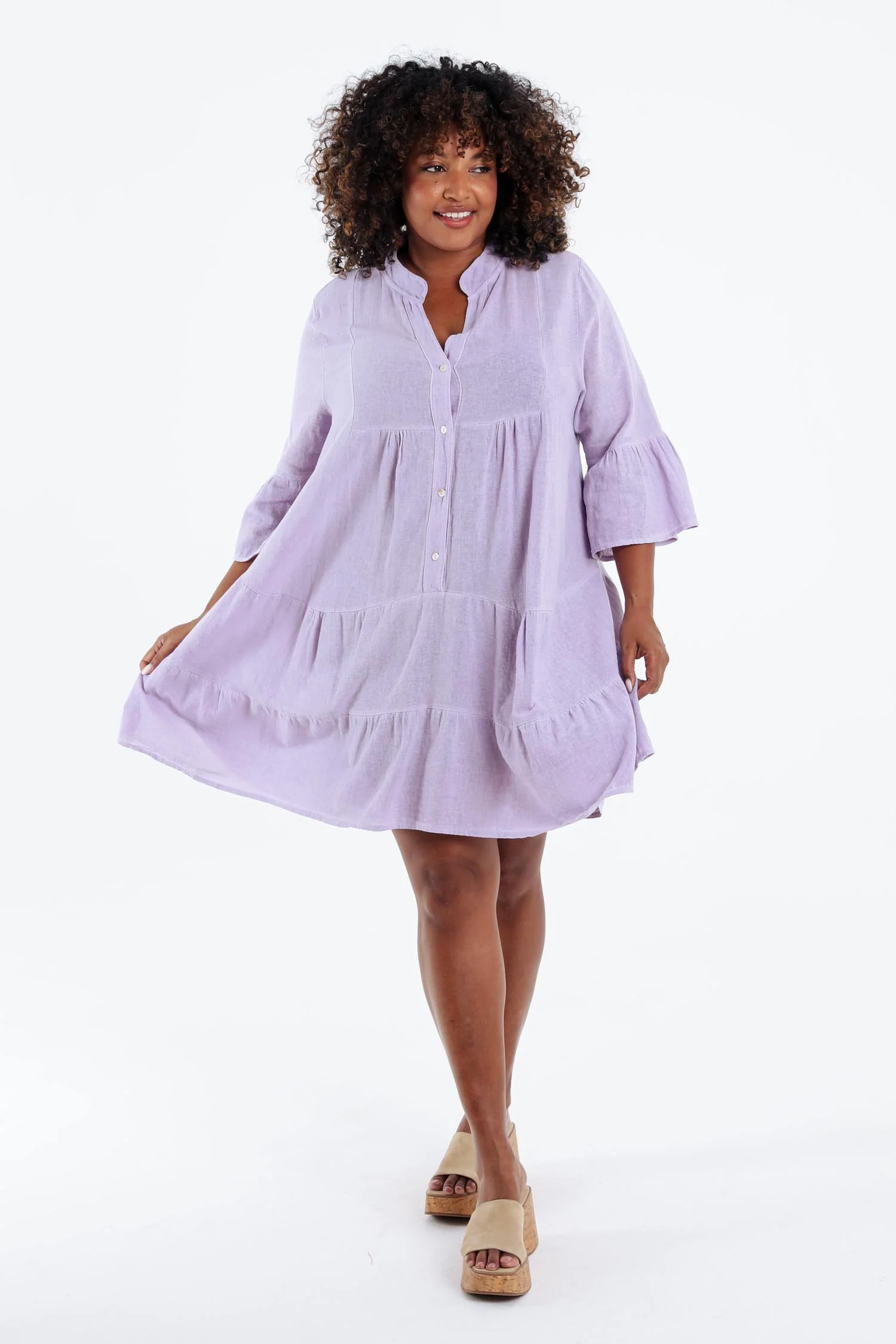 Robe tunique en gaze de coton unie - Image 40