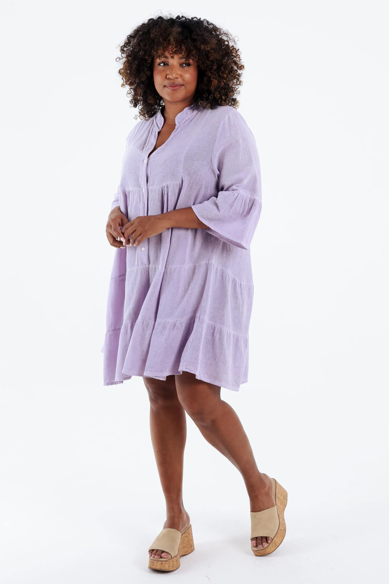 Robe tunique en gaze de coton unie - Image 42