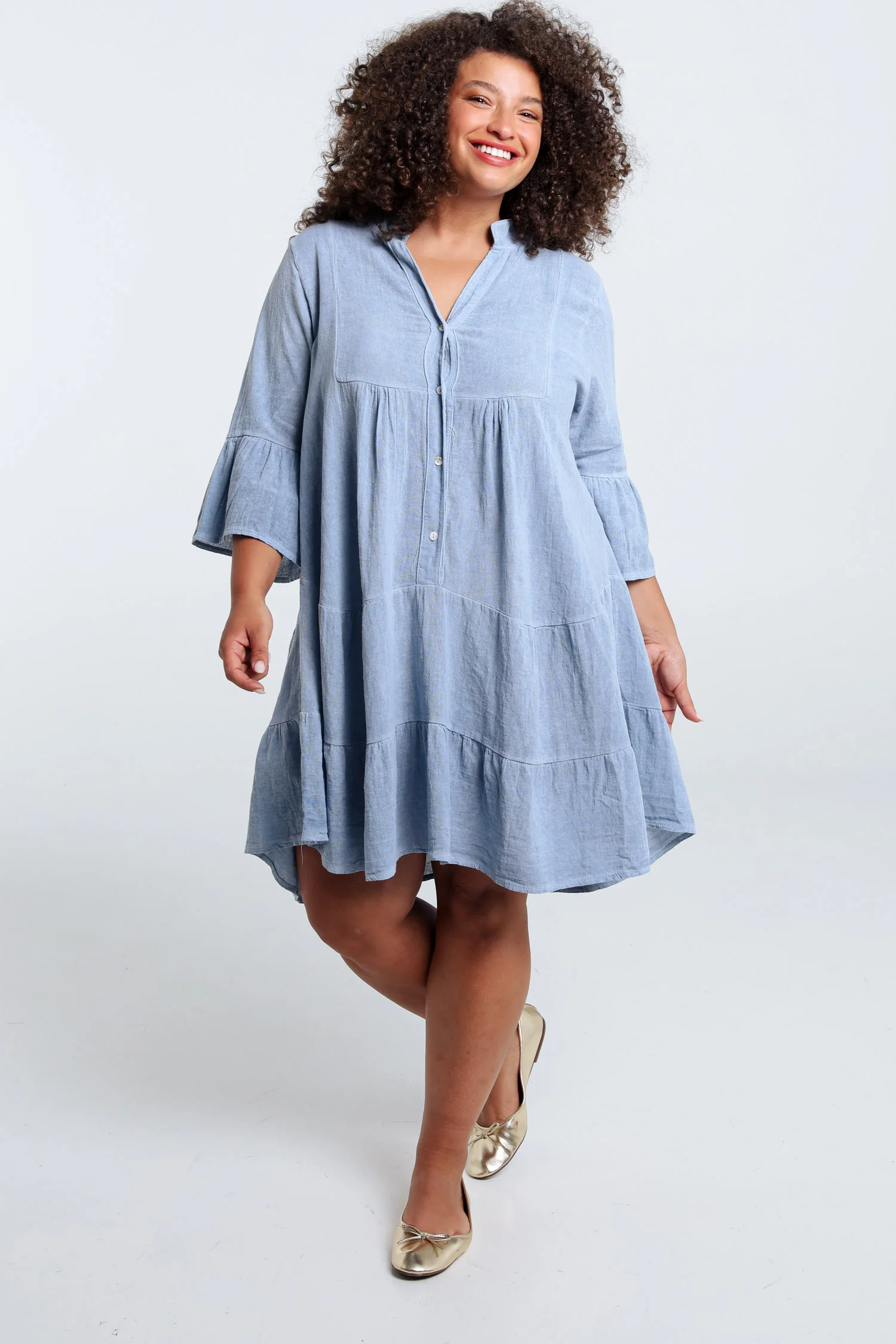 Robe tunique en gaze de coton unie - Image 9