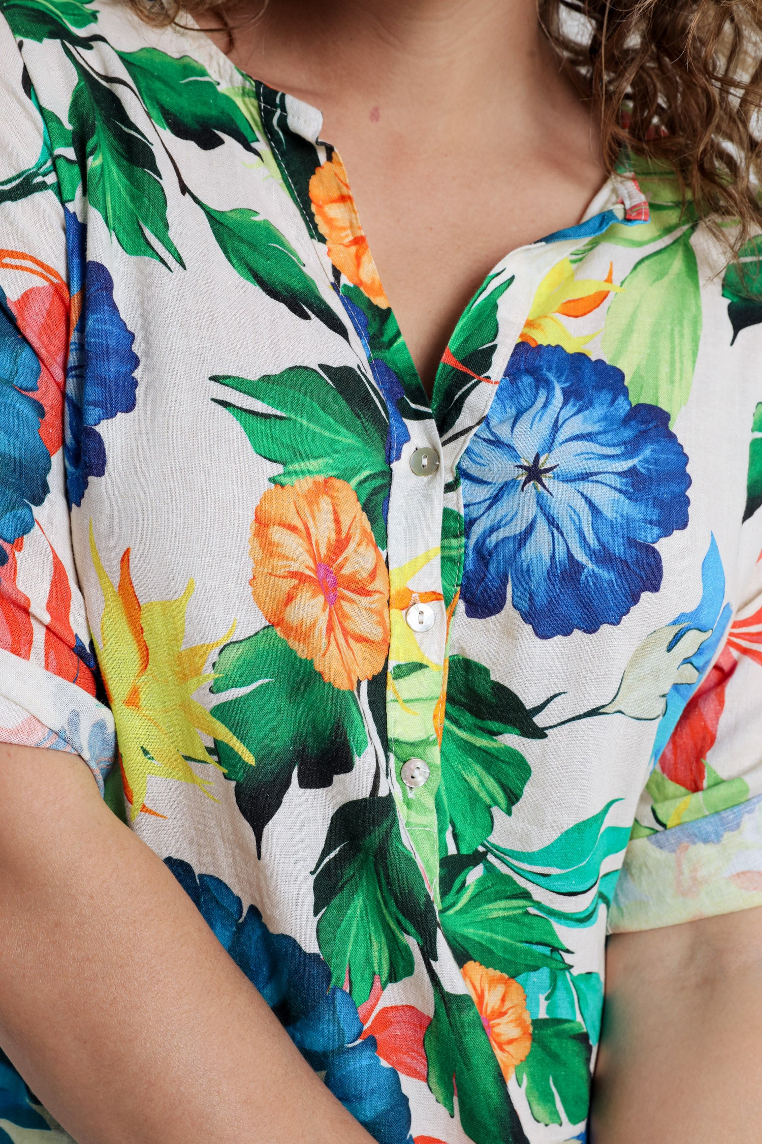 Robe tunique en lin et viscose imprimé floral - Image 4