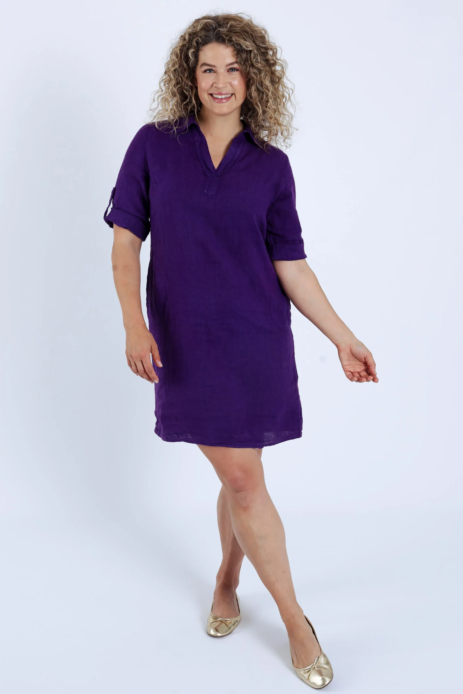 Robe tunique en lin unie - Image 7