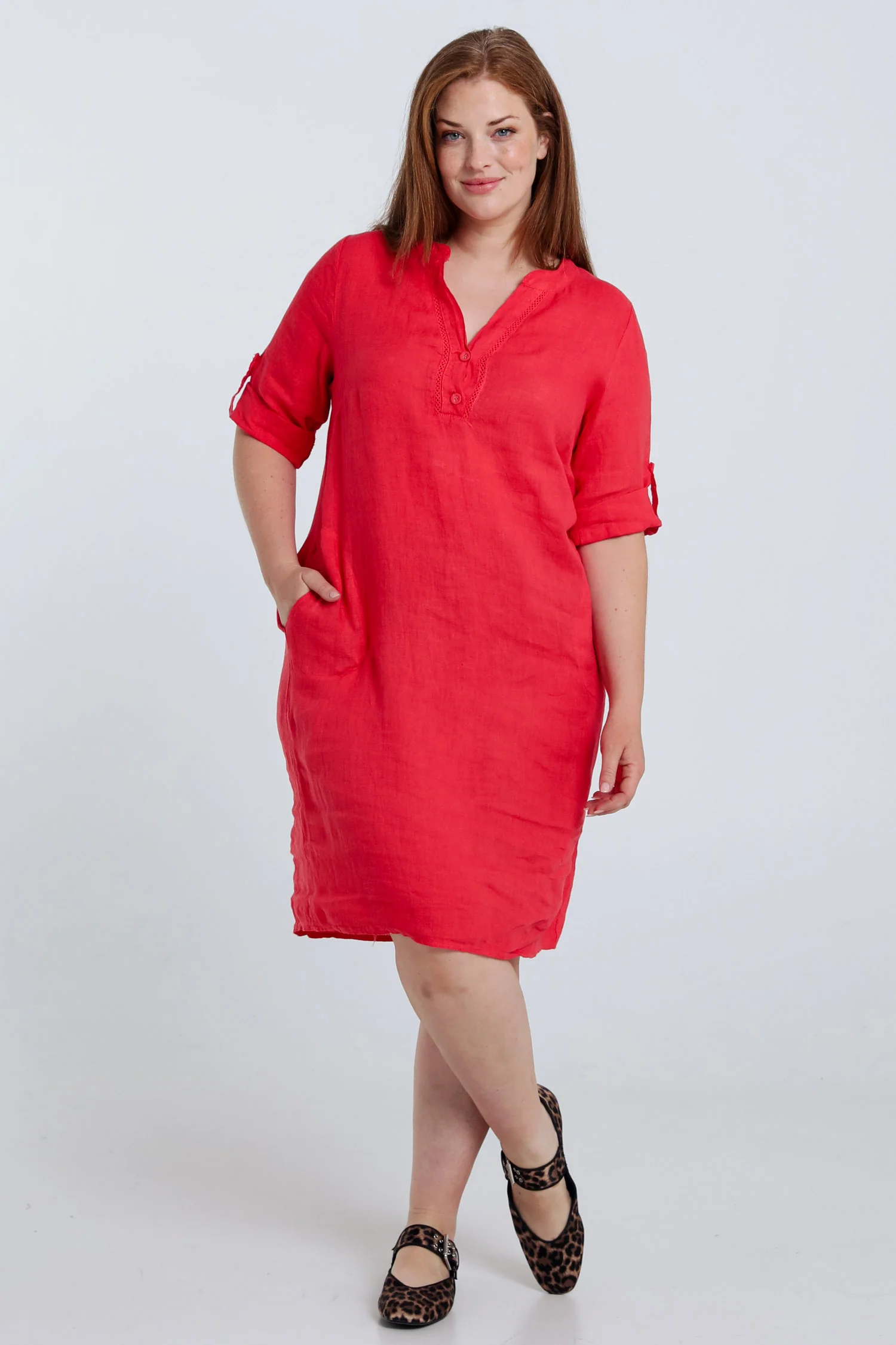 Robe tunique en lin unie - Image 18