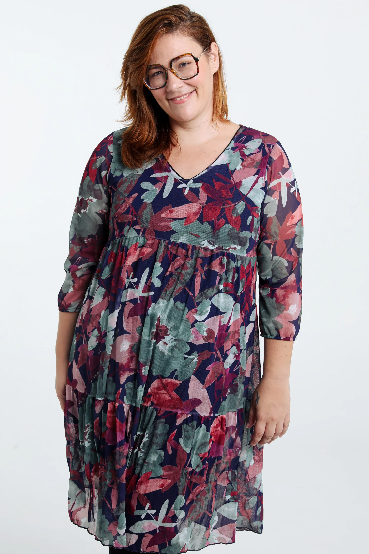 Robe tunique en résille froissée