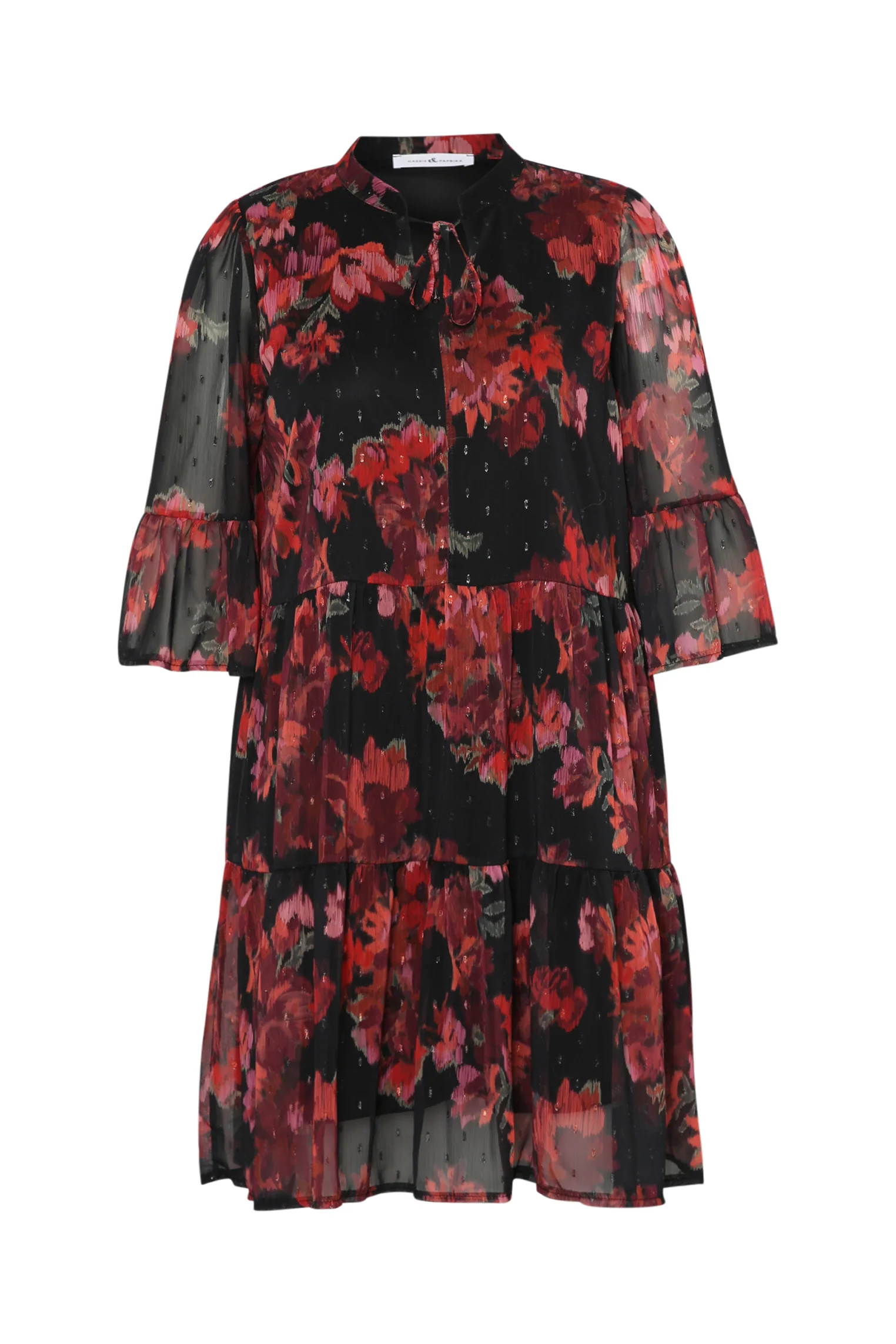 Robe tunique en voile imprimé fleurs floues - Image 8
