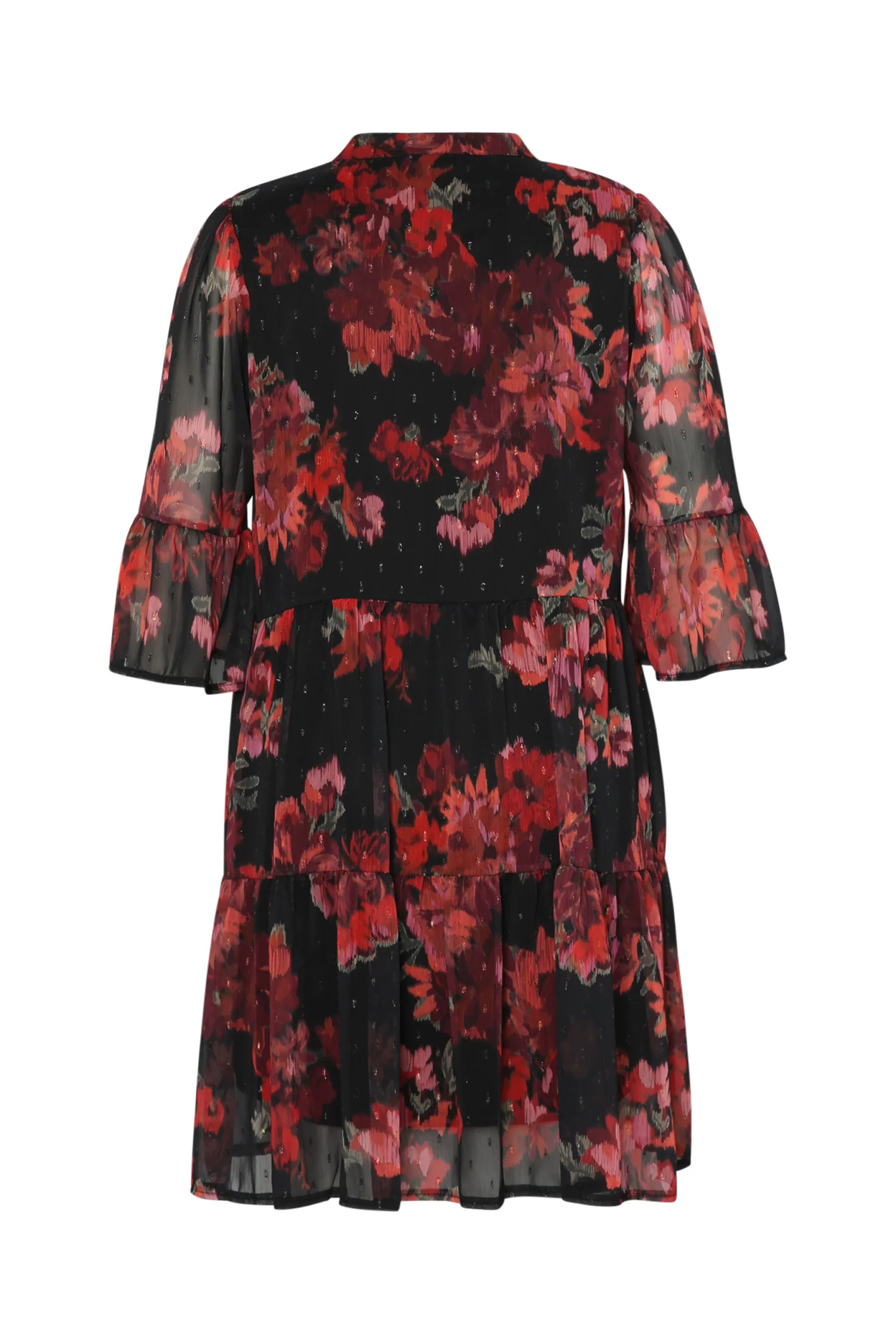 Robe tunique en voile imprimé fleurs floues - Image 9