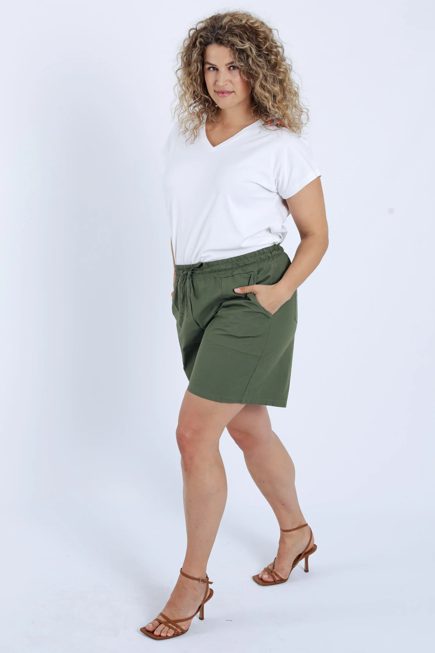 Short en coton uni - Image 8