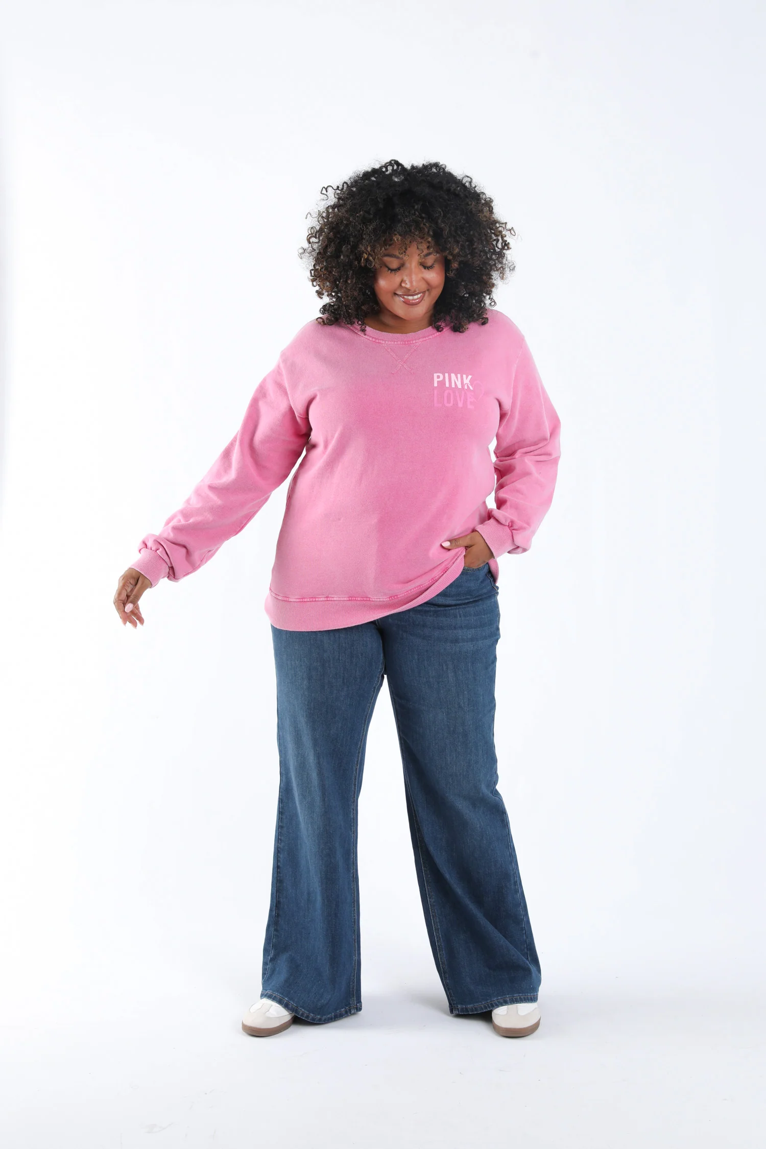 Sweat en coton Pink love octobre rose - Image 7