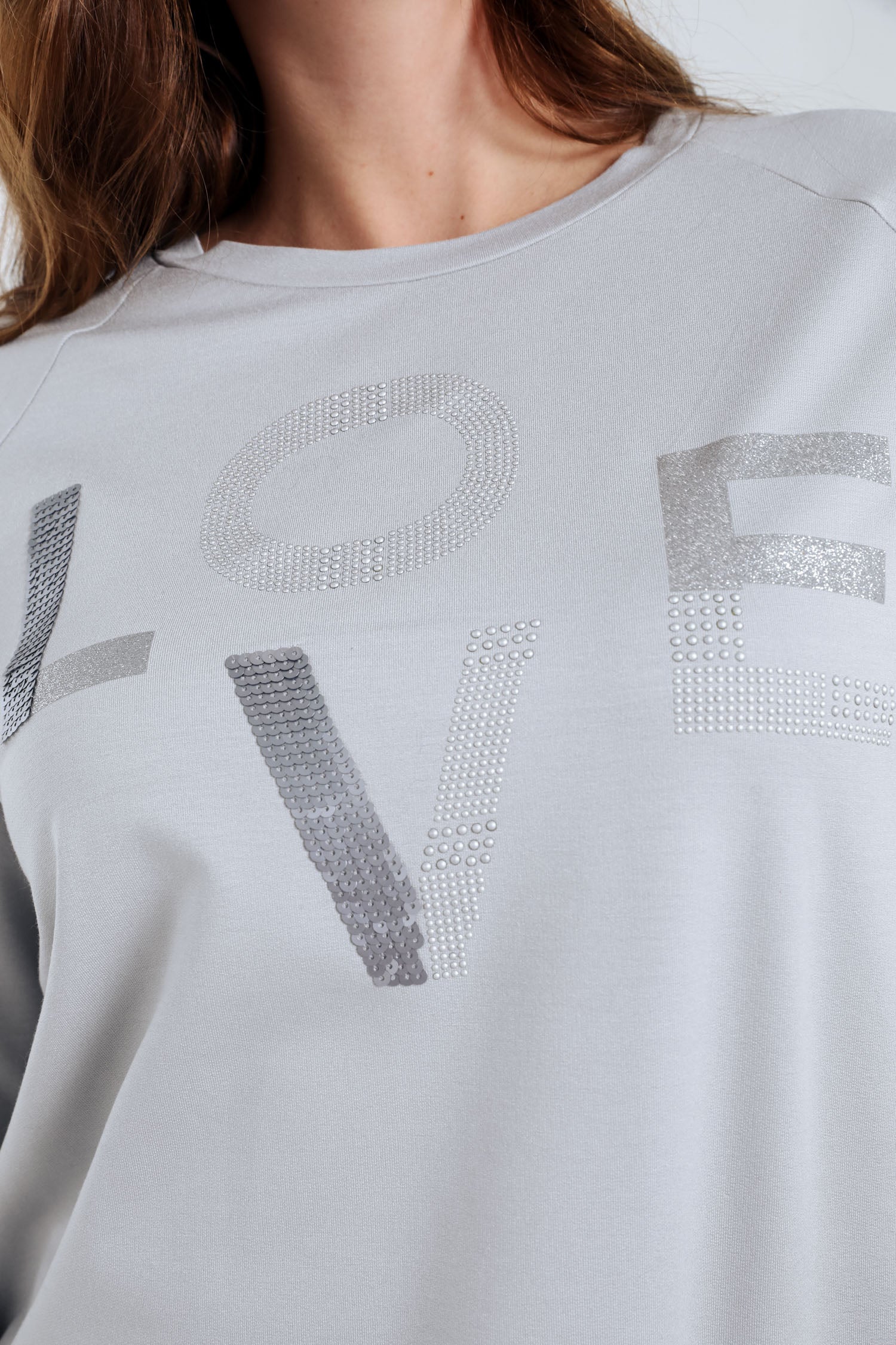 Sweat en molleton "Love" avec strass - Image 5