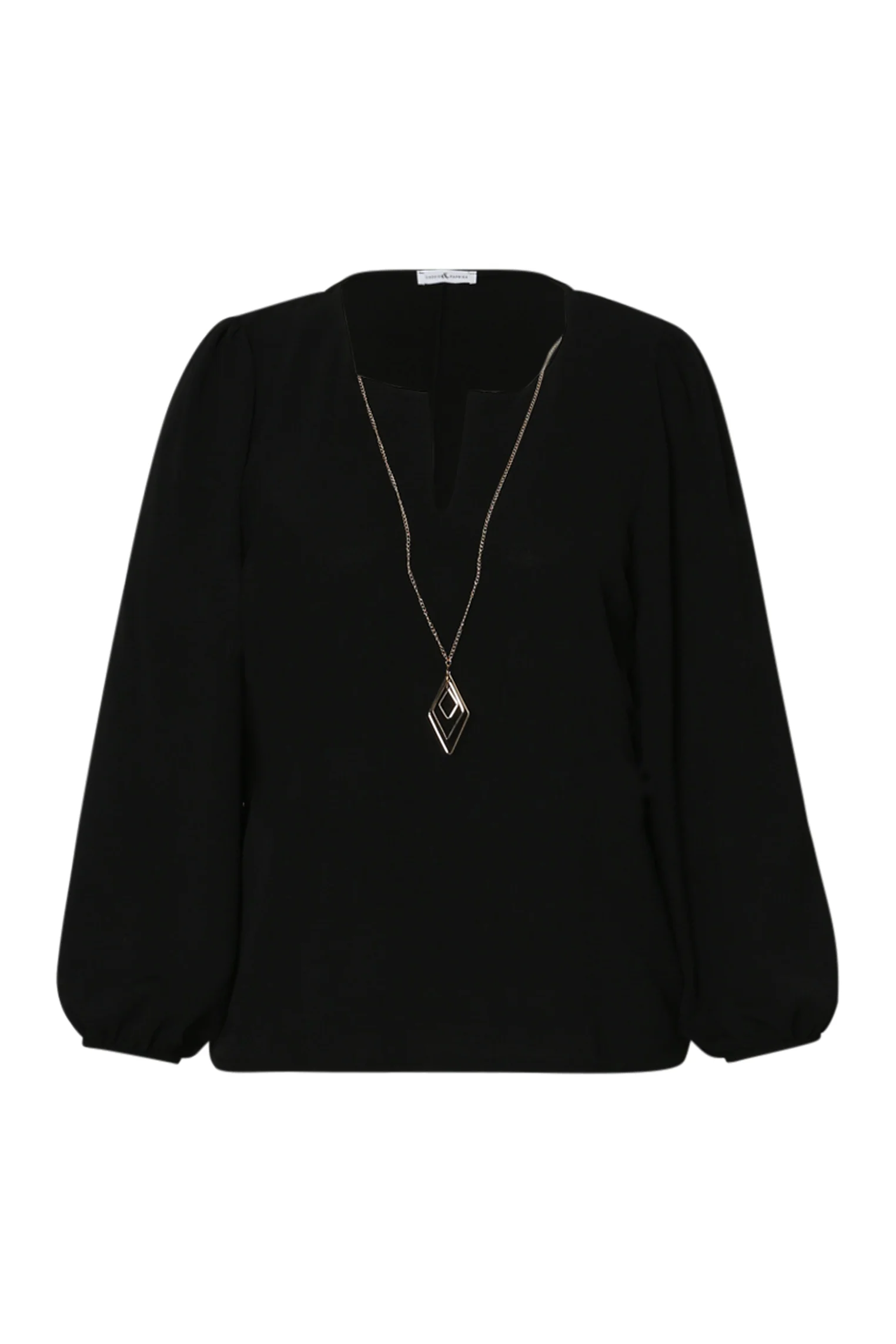 T-shirt bi-matière uni avec collier - Image 8