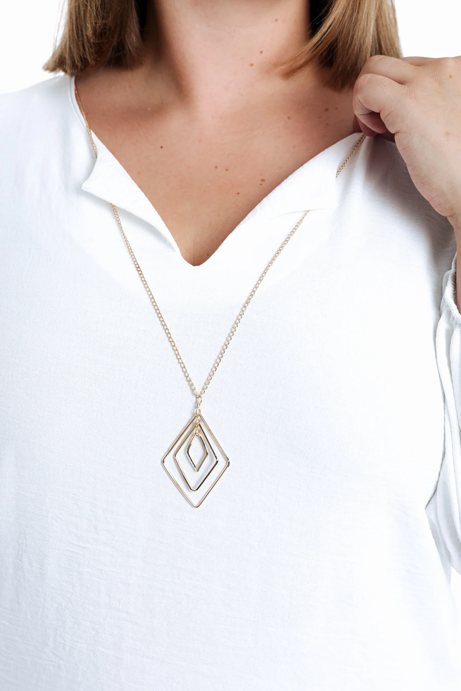 T-shirt bi-matière uni avec collier - Image 3