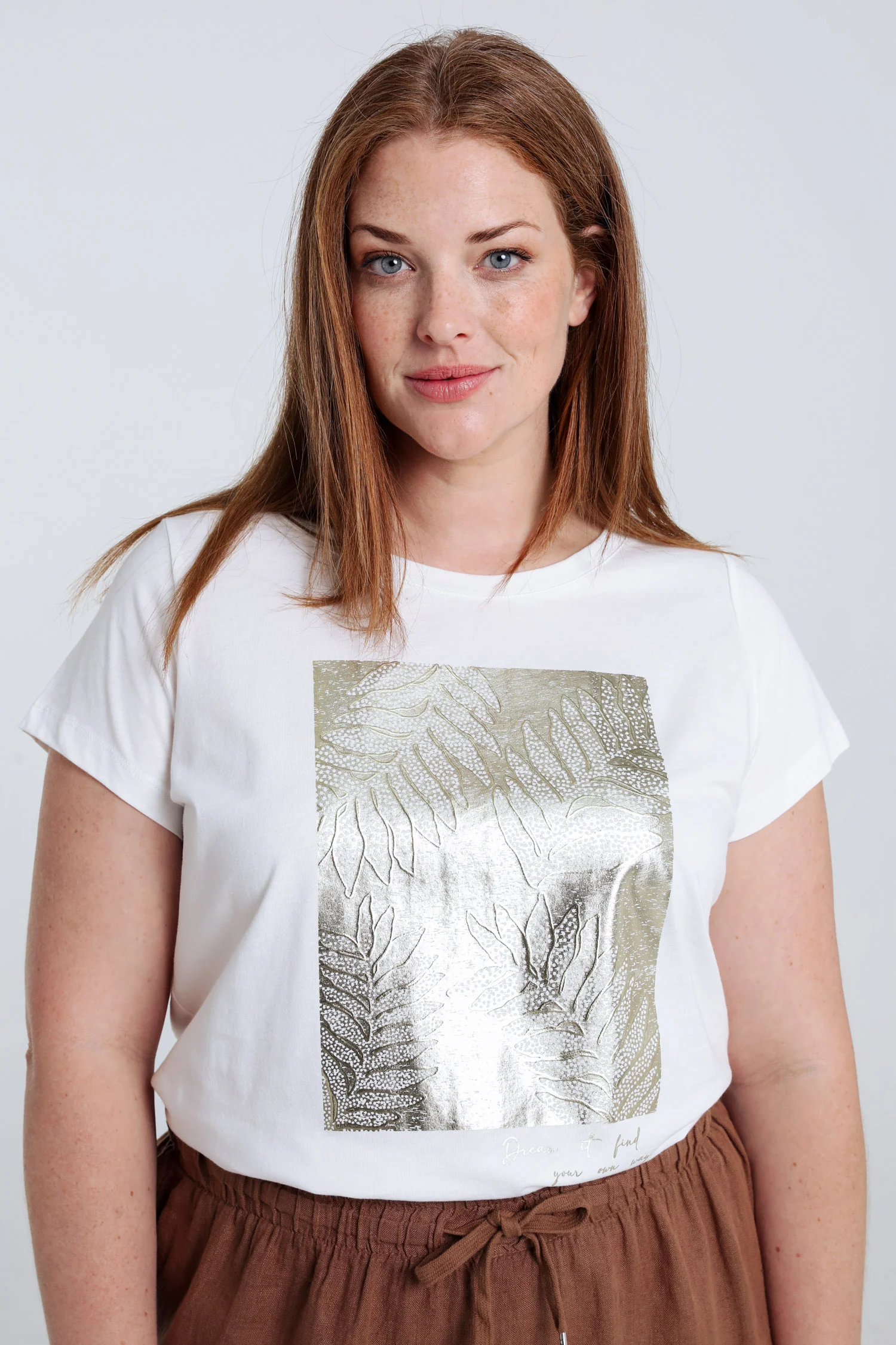T-shirt en coton avec imprimé foil