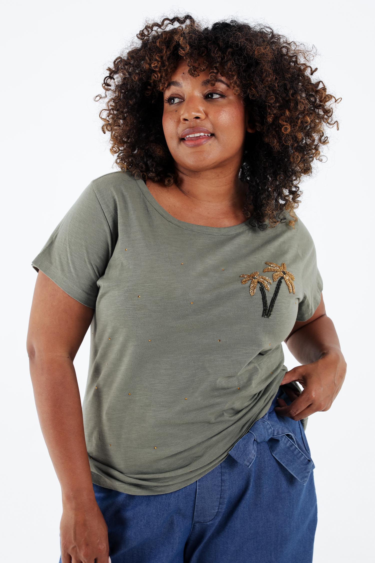 T-shirt en coton avec palmier en sequins - Image 15