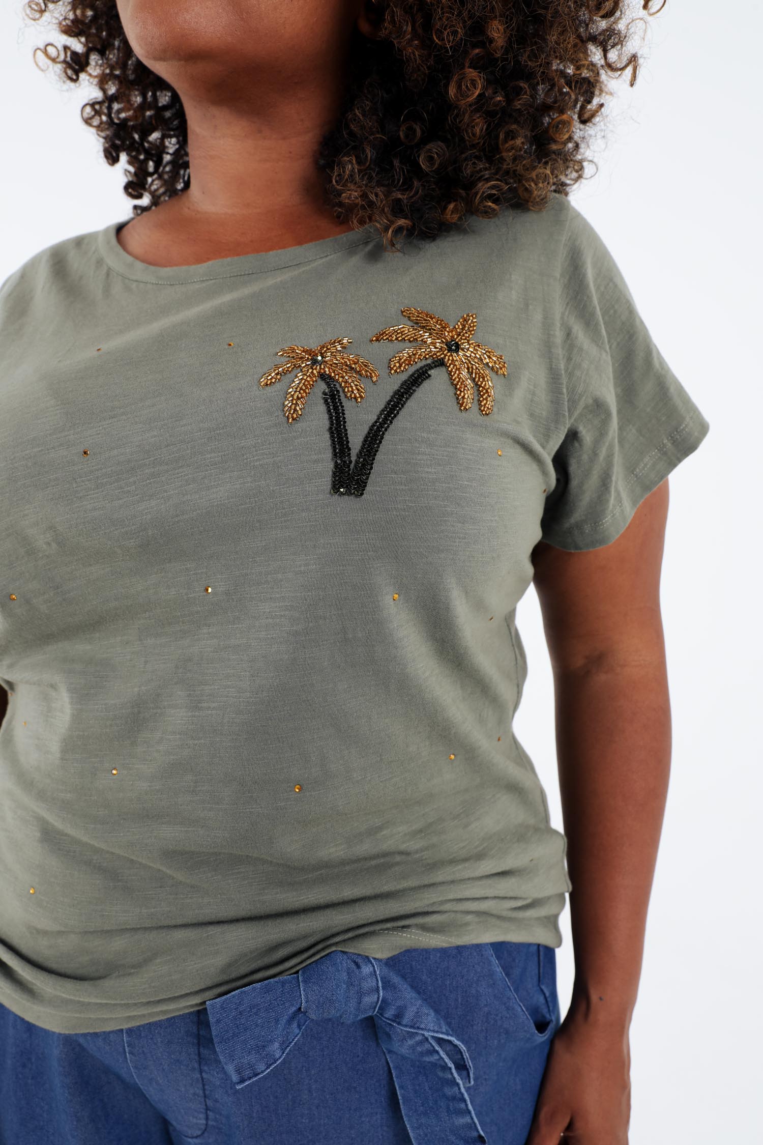 T-shirt en coton avec palmier en sequins - Image 17