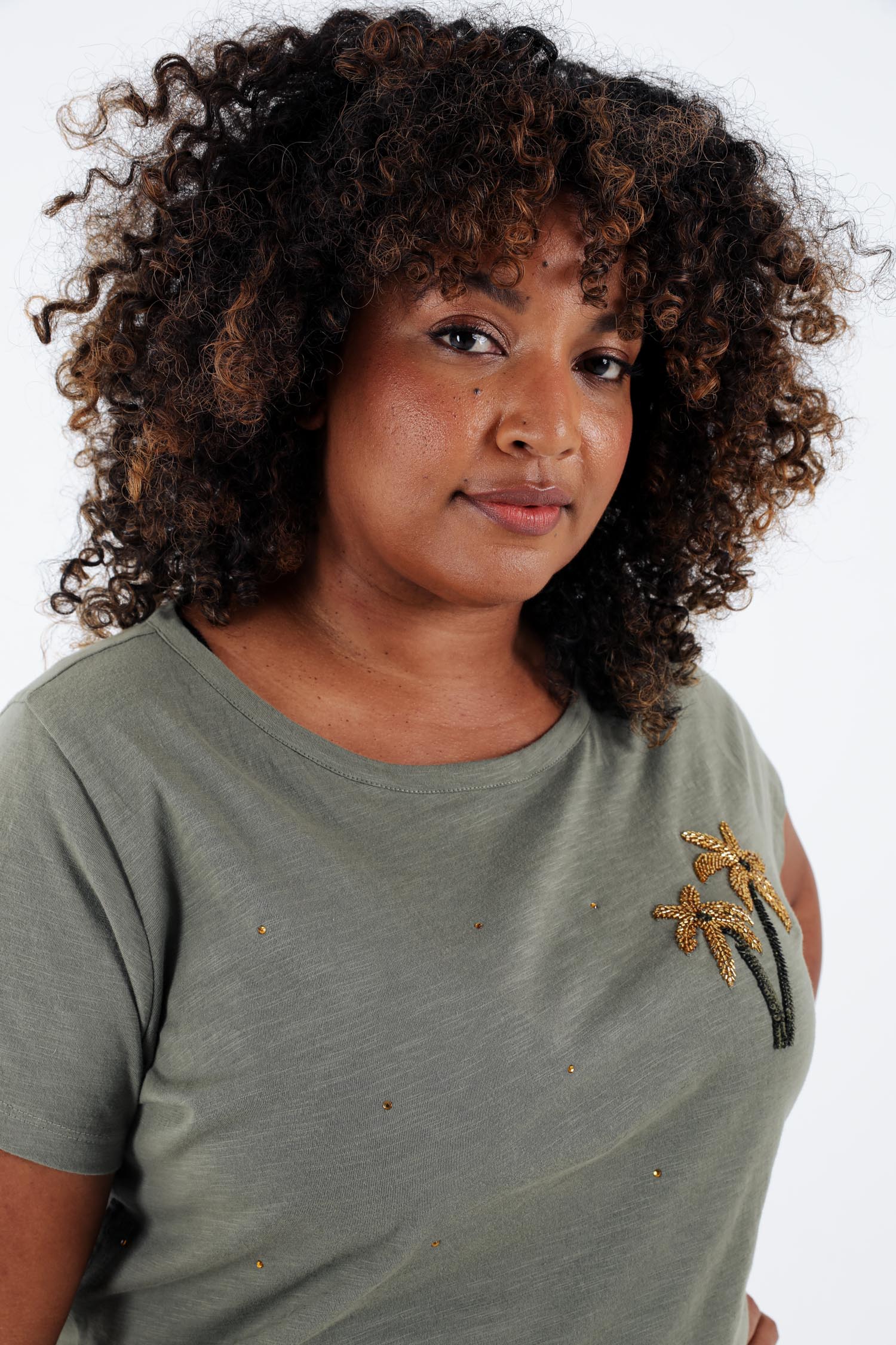 T-shirt en coton avec palmier en sequins - Image 18
