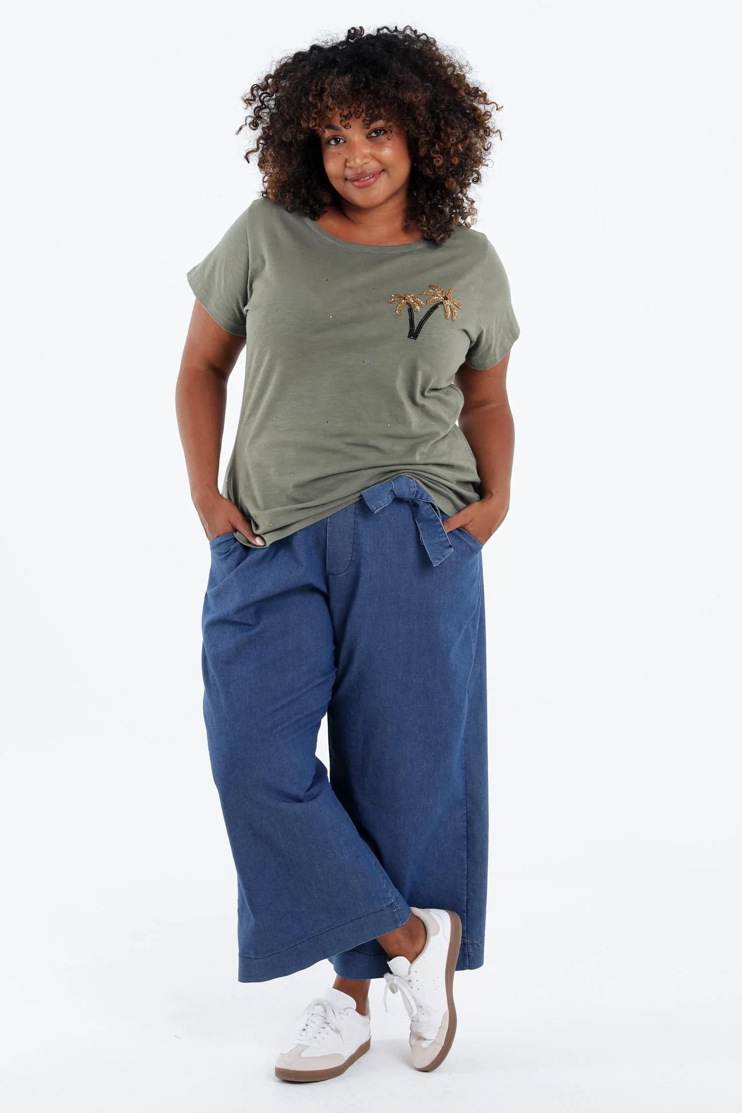T-shirt en coton avec palmier en sequins - Image 21