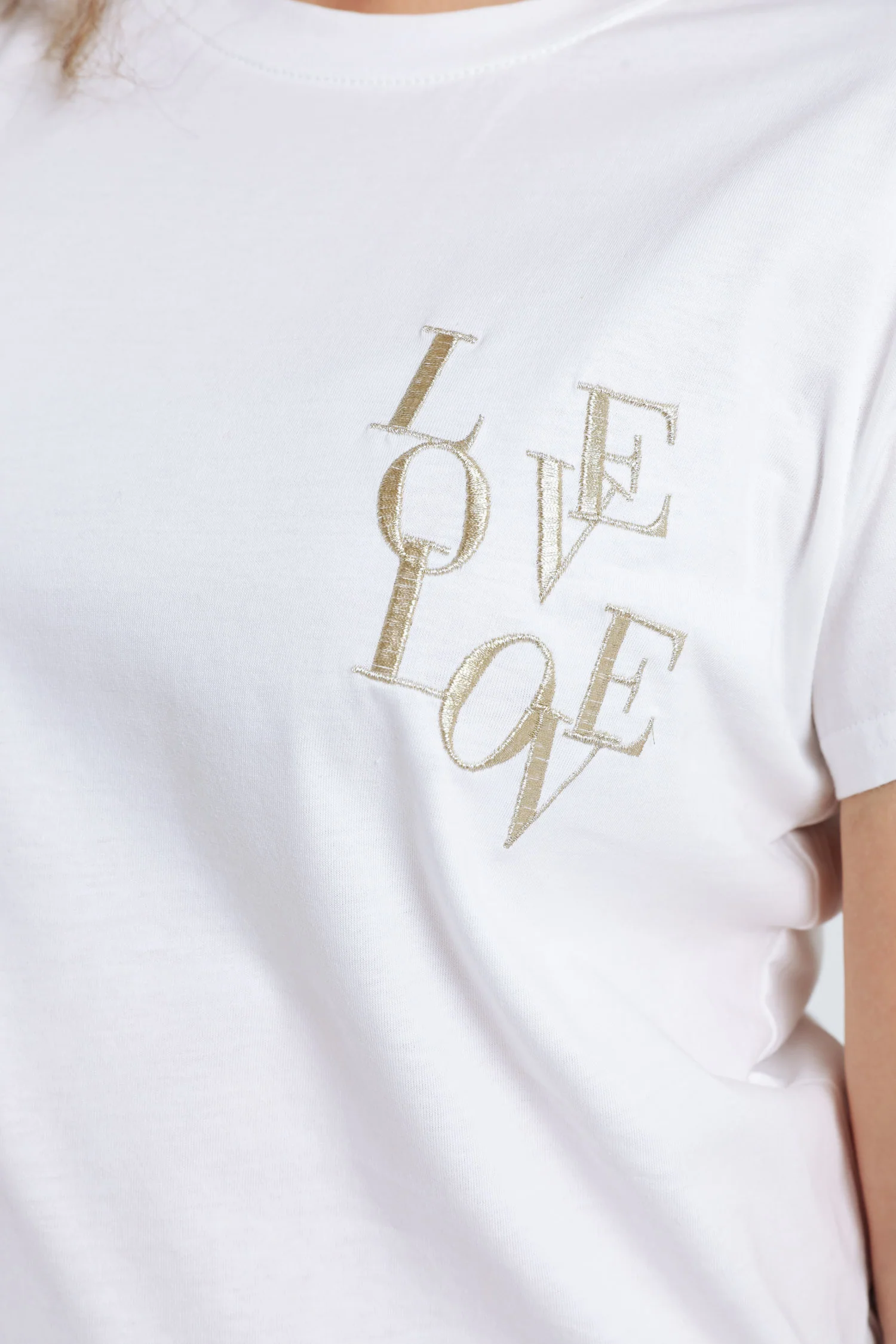 T-shirt en coton brodé Love - Image 3