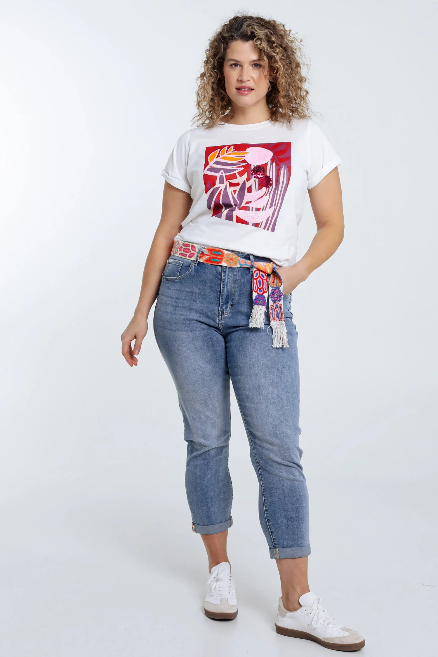 T-shirt en coton dessin coloré et sequins - Image 9