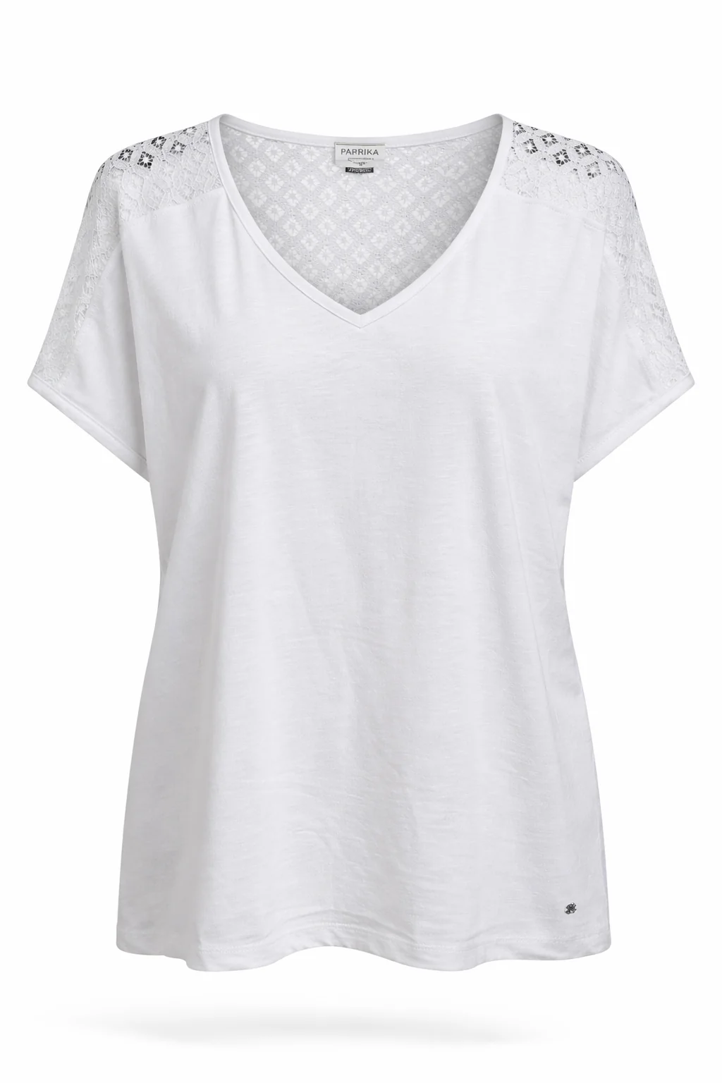 EXCLU SHEEGO - T-shirt en coton et viscose uni avec dentelle - Image 10