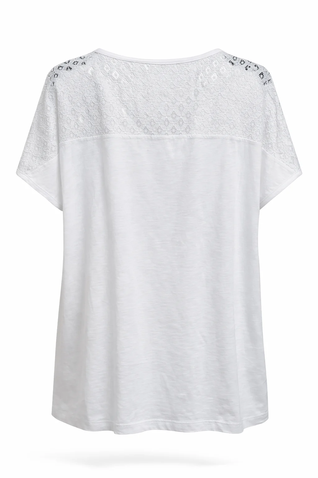 EXCLU SHEEGO - T-shirt en coton et viscose uni avec dentelle - Image 11
