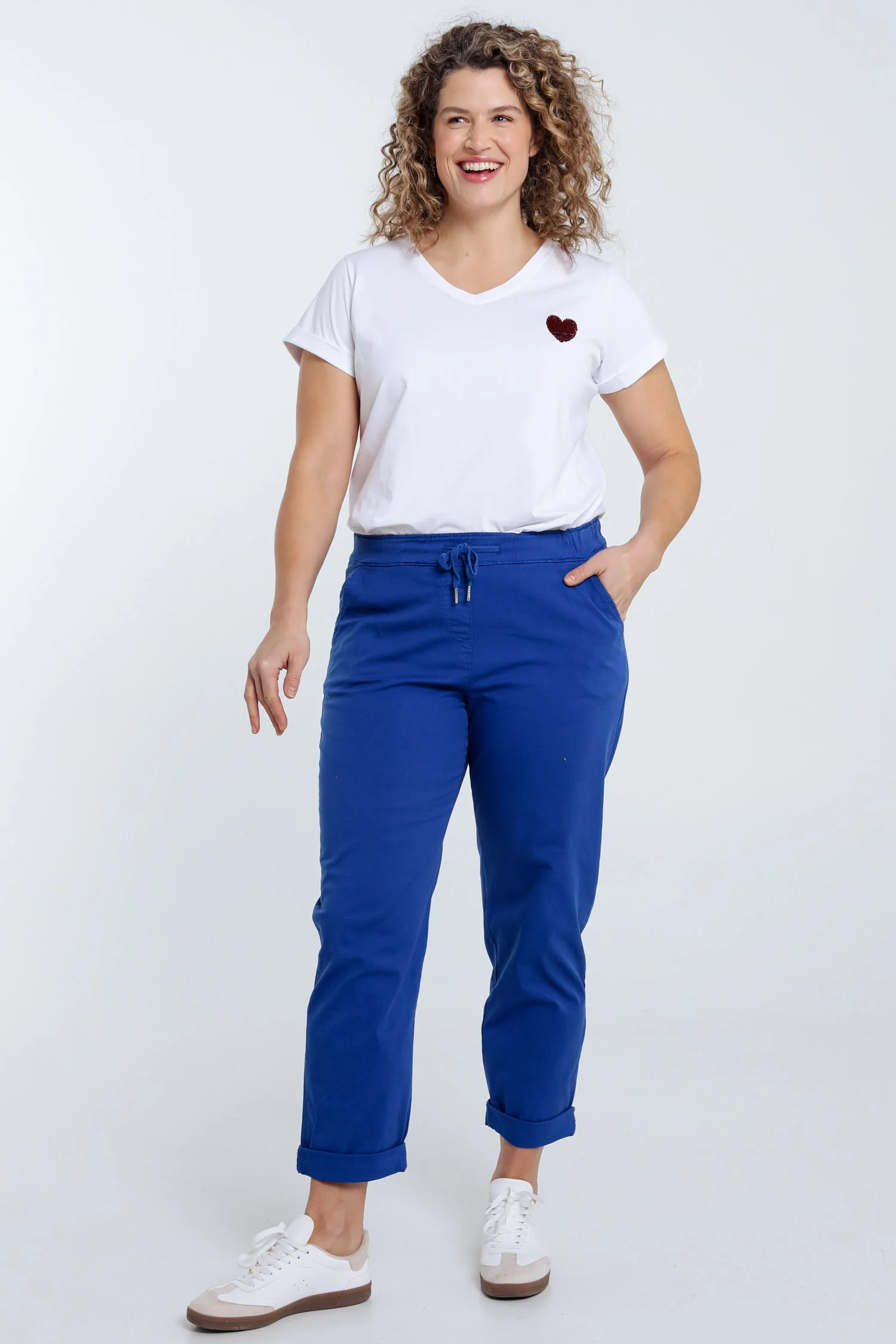 T-shirt en coton uni avec coeur en sequins - Image 7