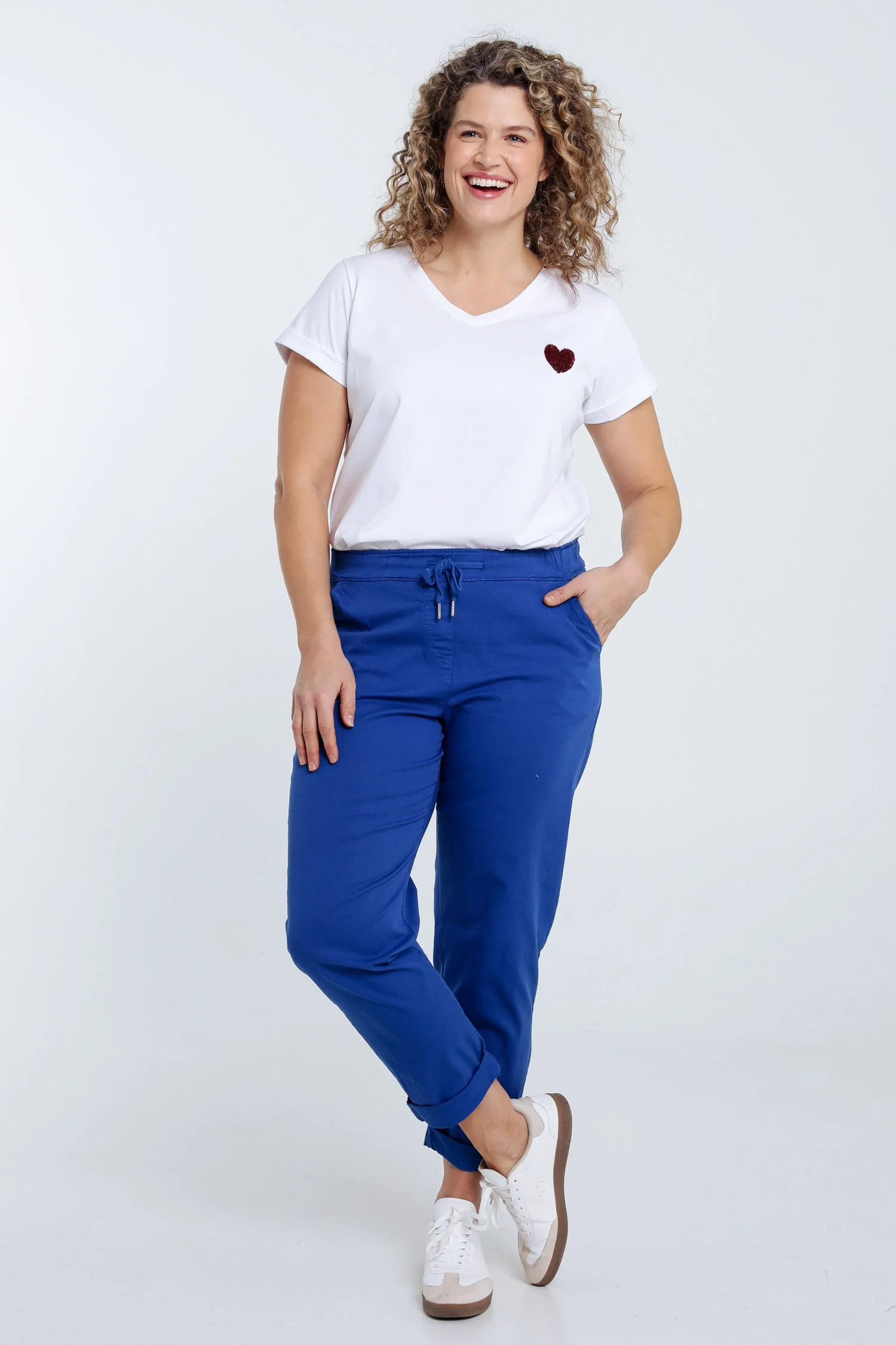 T-shirt en coton uni avec coeur en sequins - Image 8