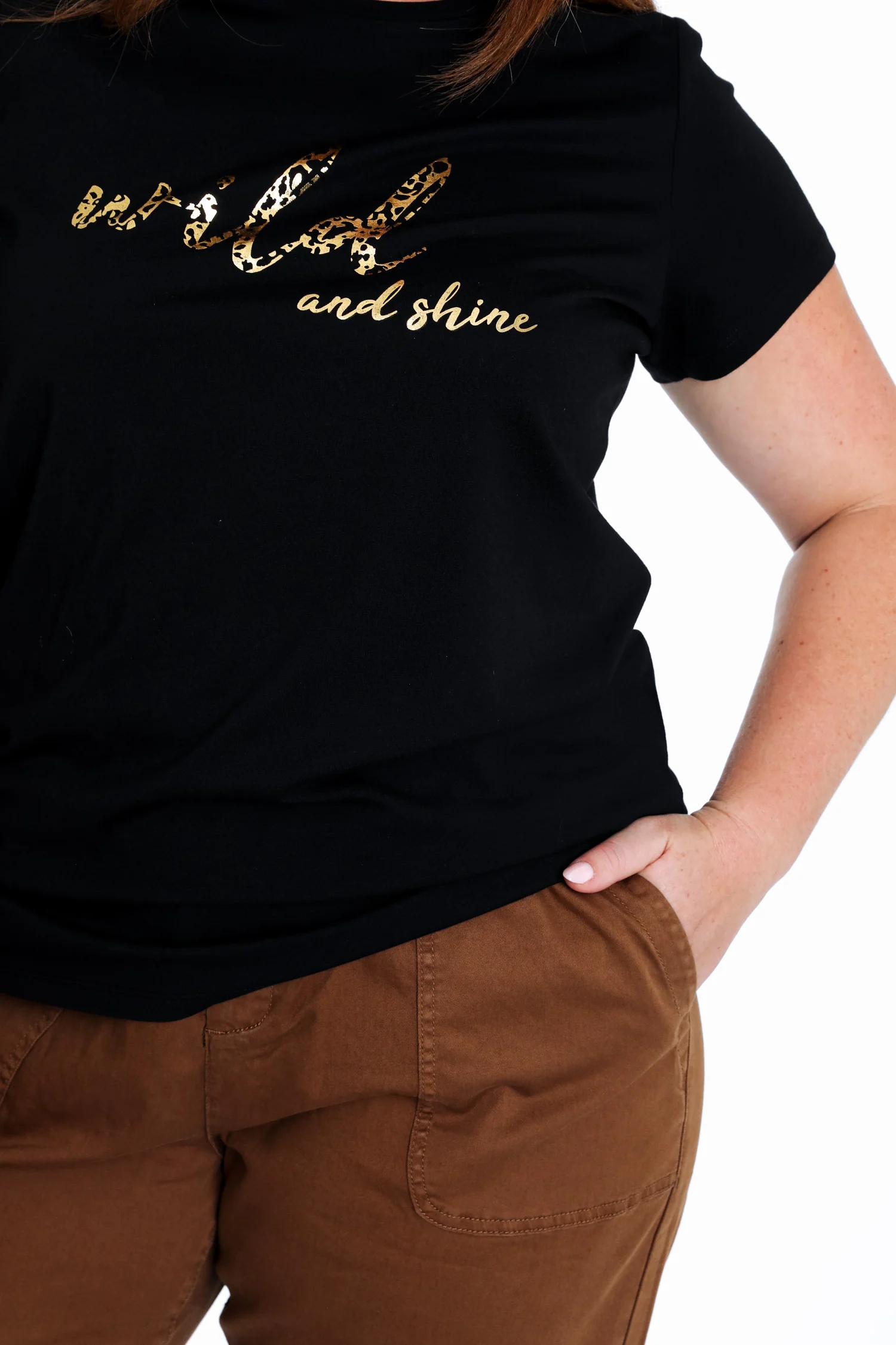 T-shirt en coton uni avec imprimé Wild and shine - Image 6