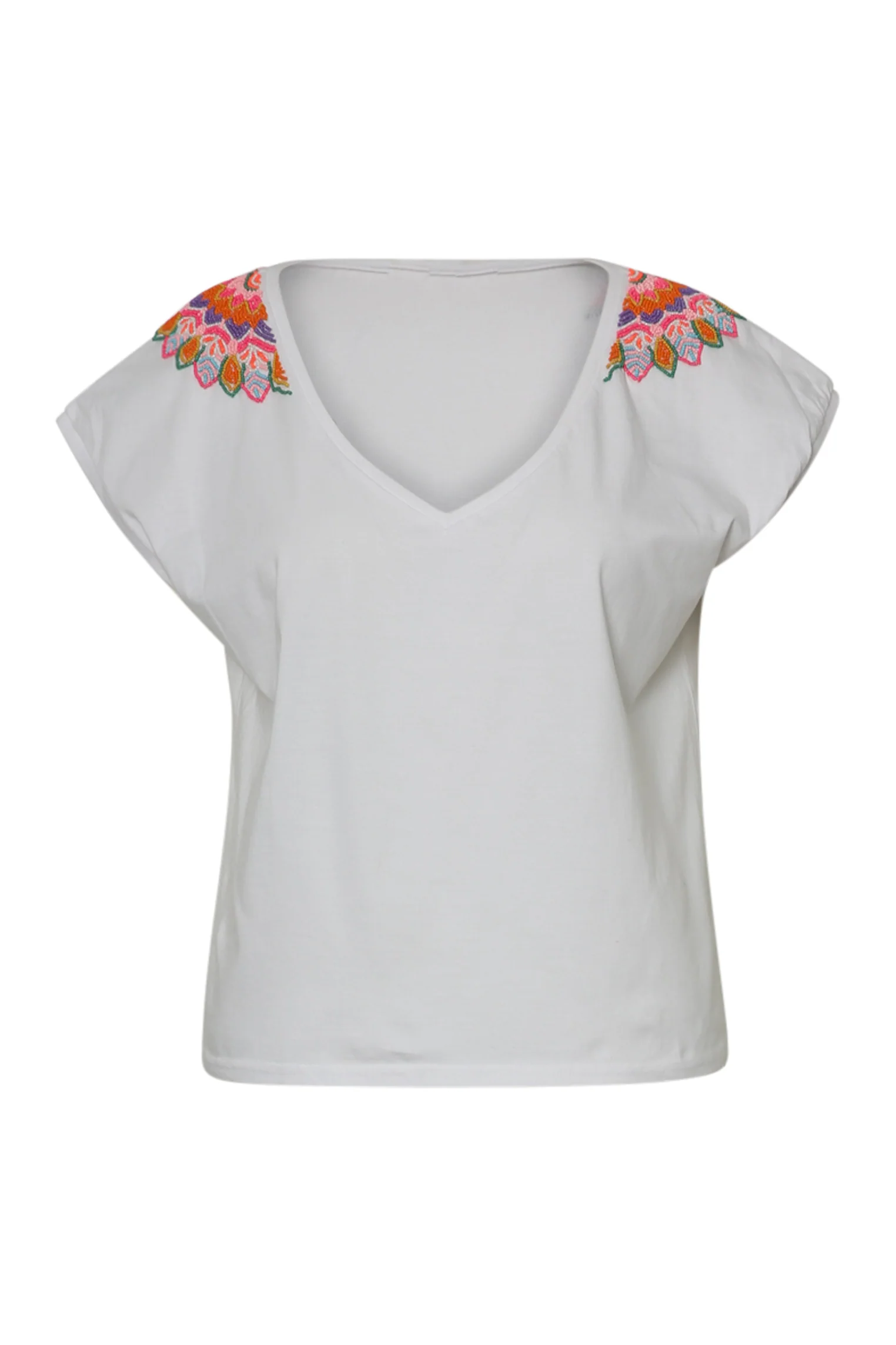 T-shirt en coton uni avec mandala en perles - Image 10