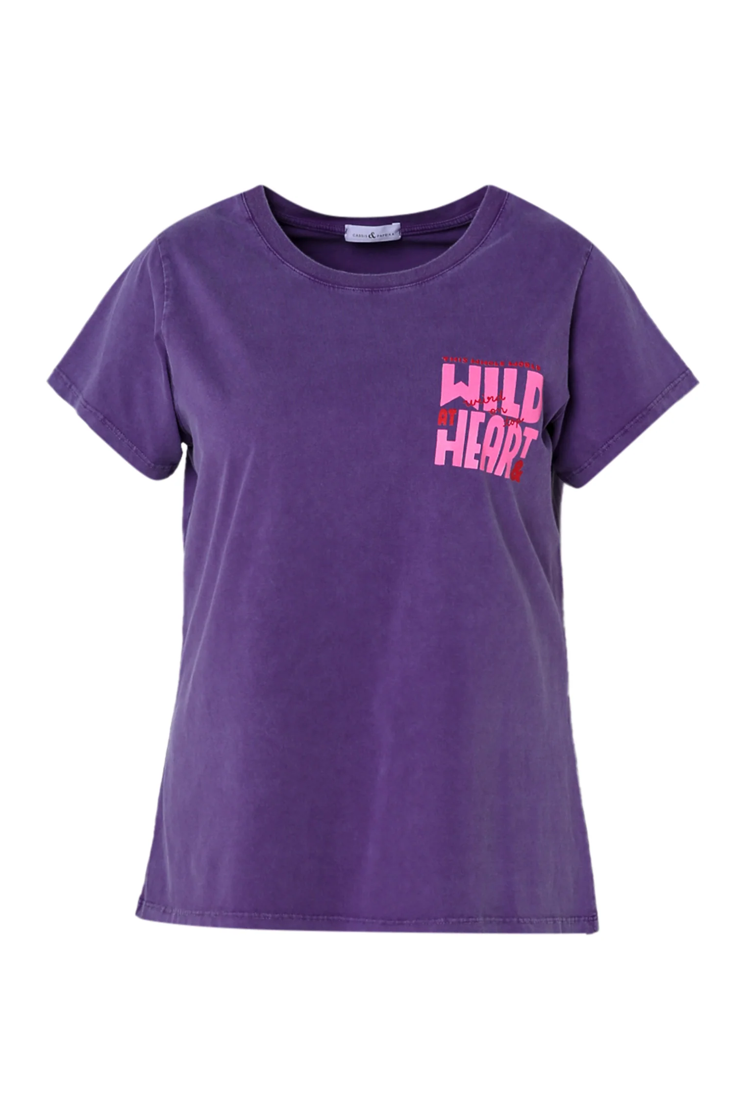 T-shirt en coton uni avec message Wild heart - Image 10