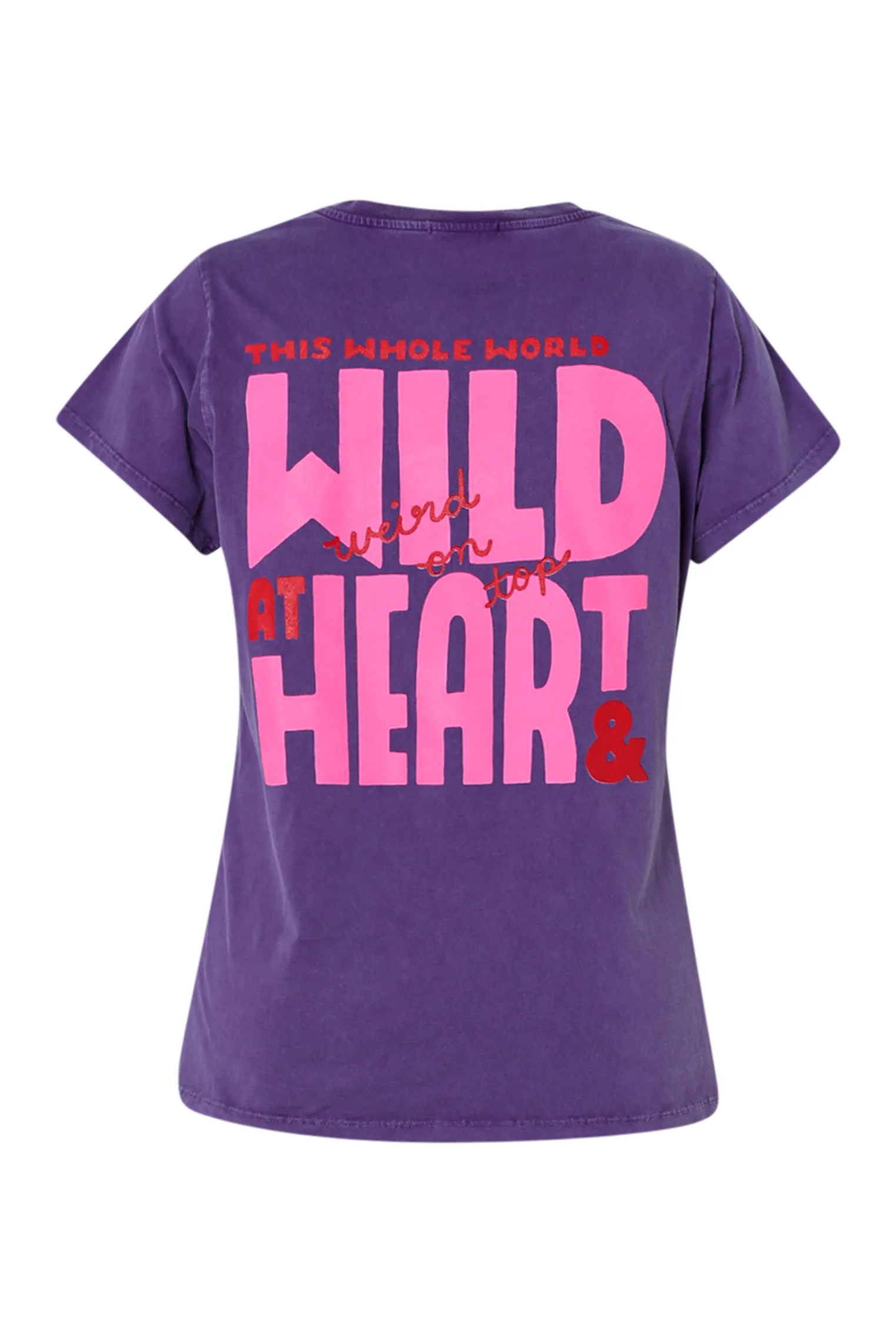 T-shirt en coton uni avec message Wild heart - Image 11