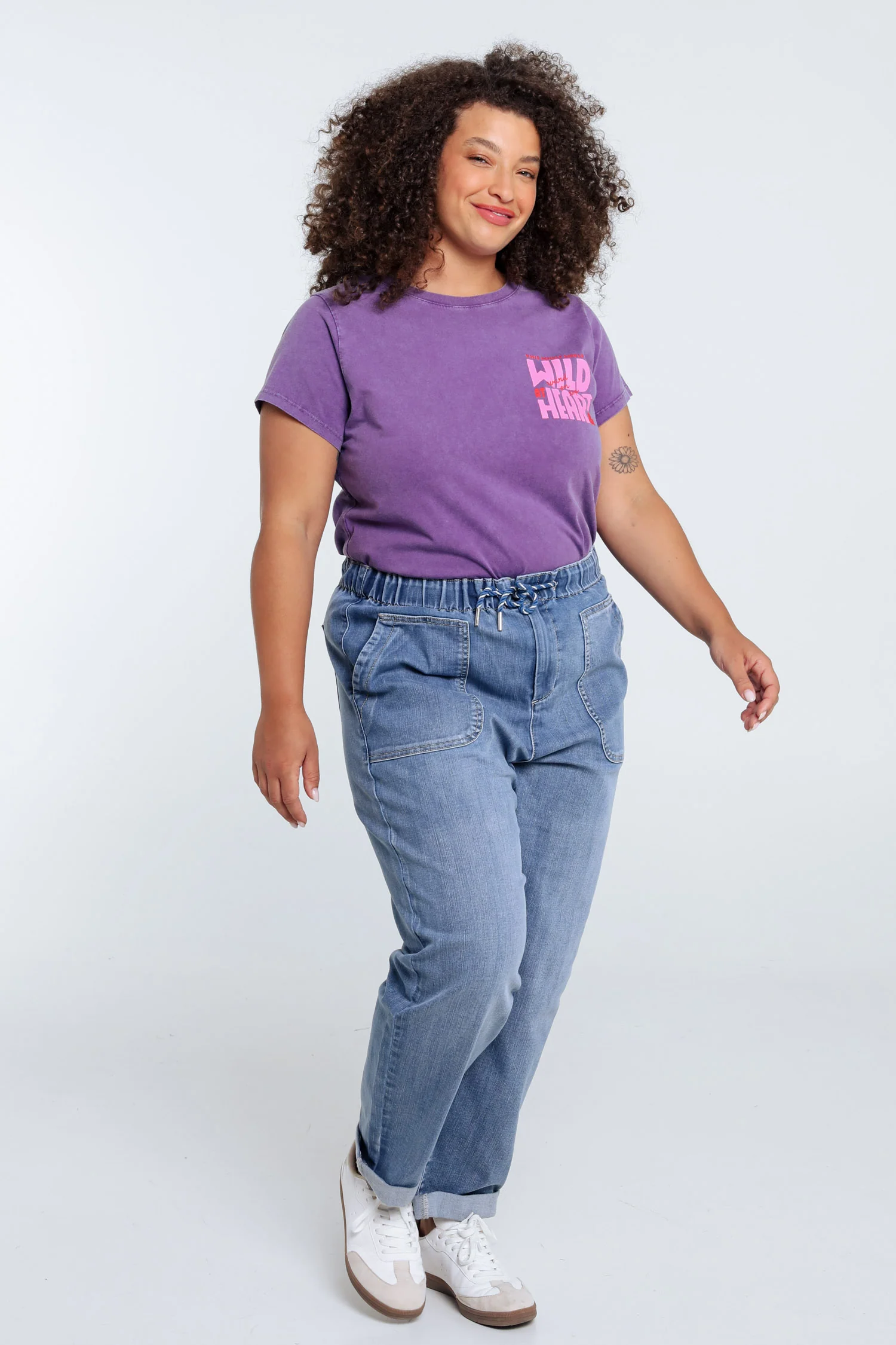 T-shirt en coton uni avec message Wild heart - Image 9