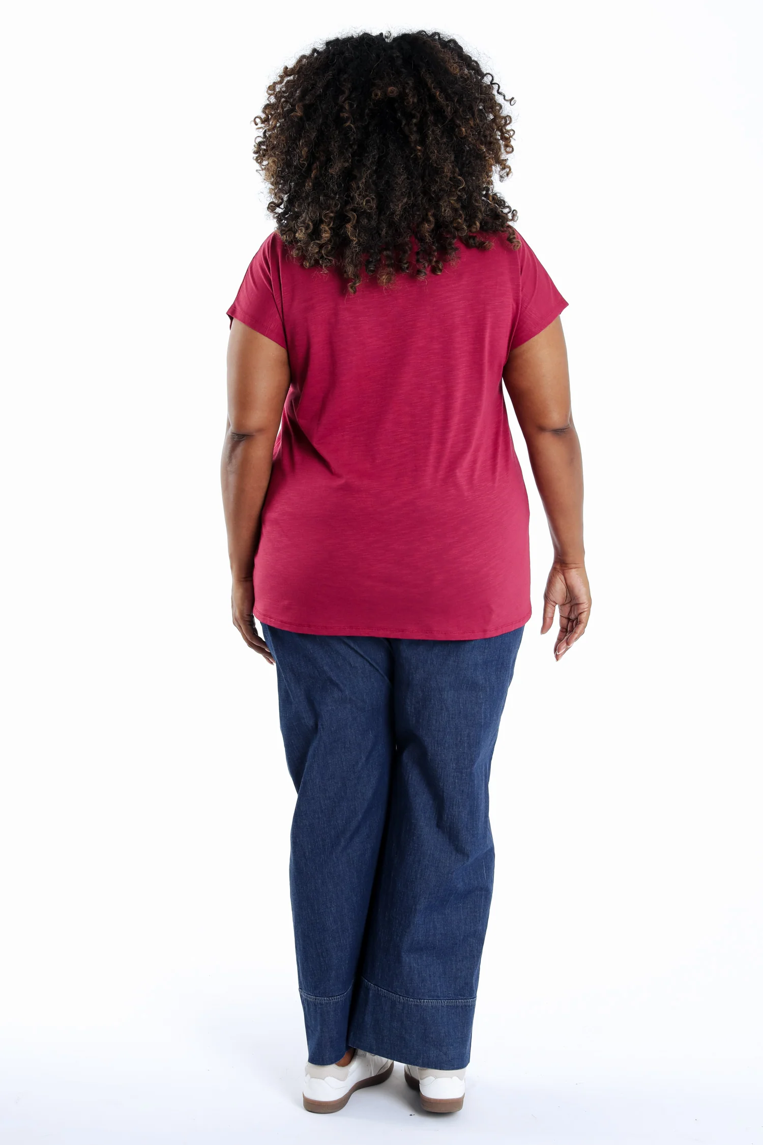 T-shirt en coton uni Enjoy en sequins - Image 2