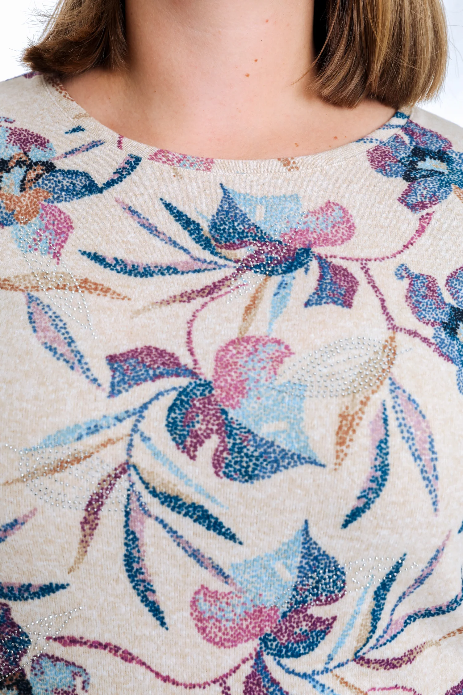 T-shirt en maille chaude imprimé fleuri - Image 4