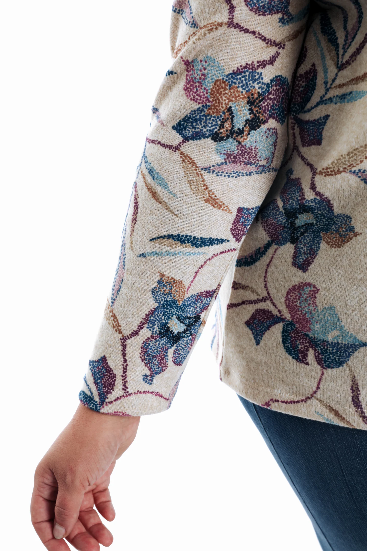 T-shirt en maille chaude imprimé fleuri - Image 5