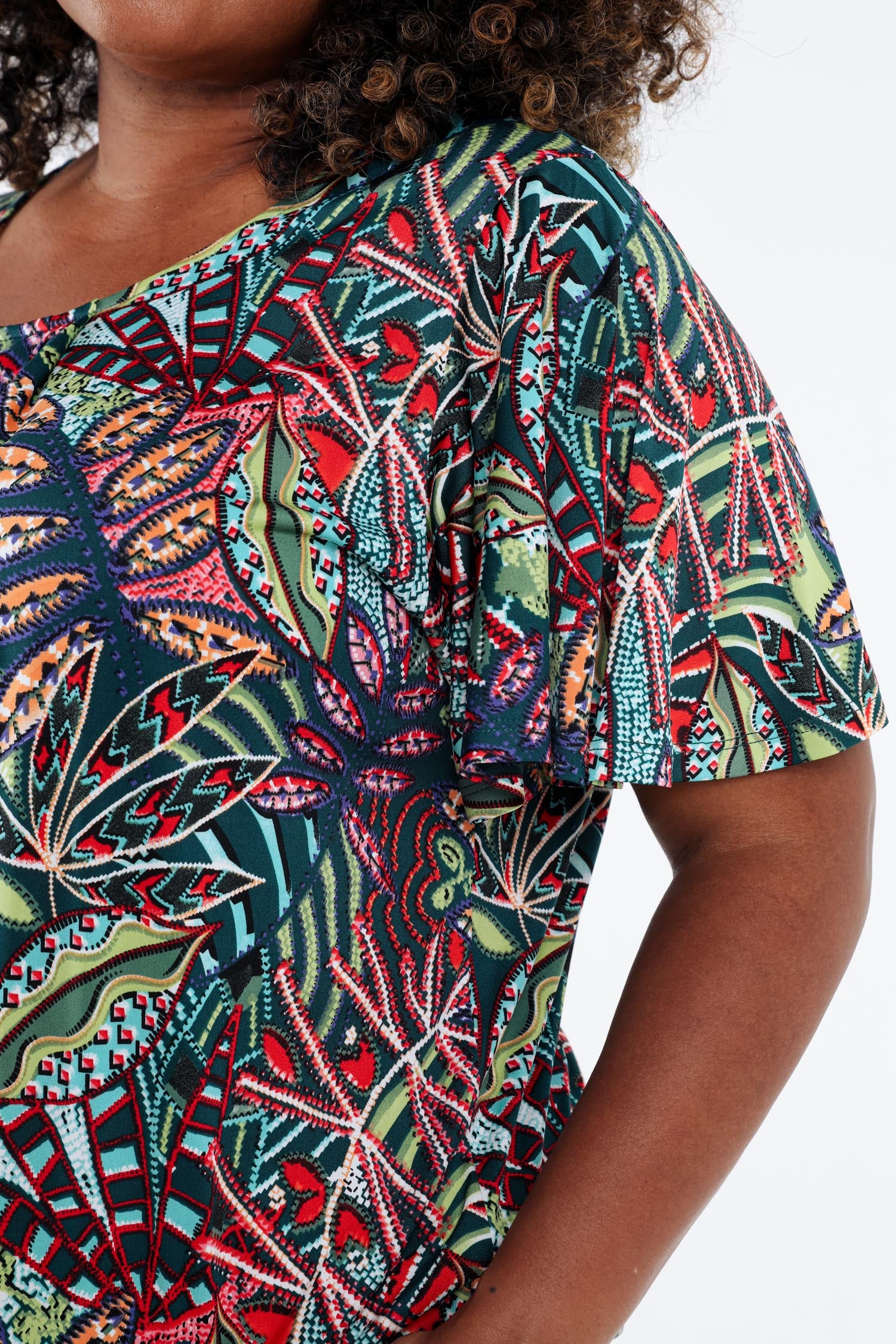 T-shirt en maille froide avec imprimé feuillage - Image 6
