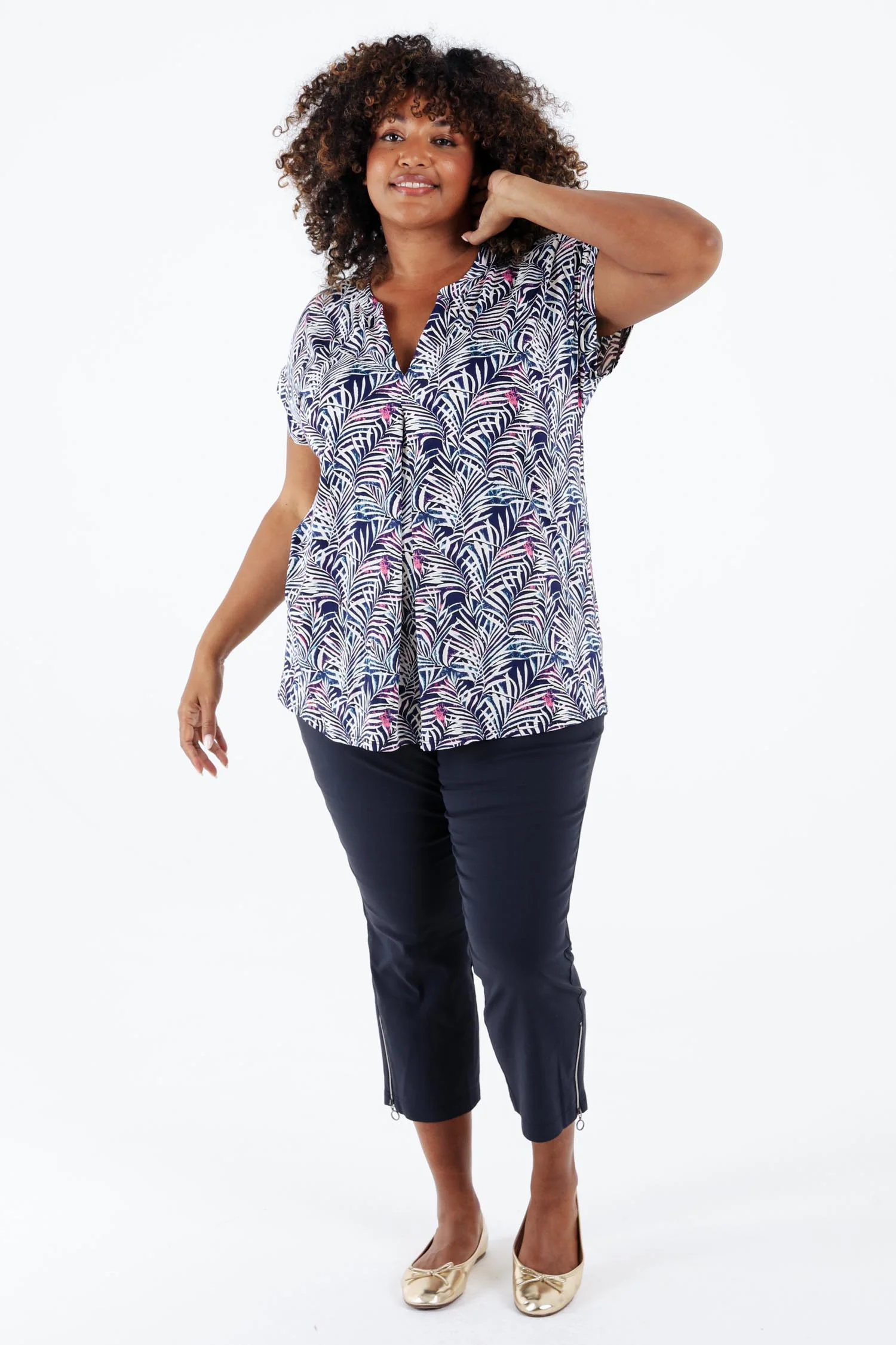 T-shirt en maille froide imprimé feuillage - Image 8