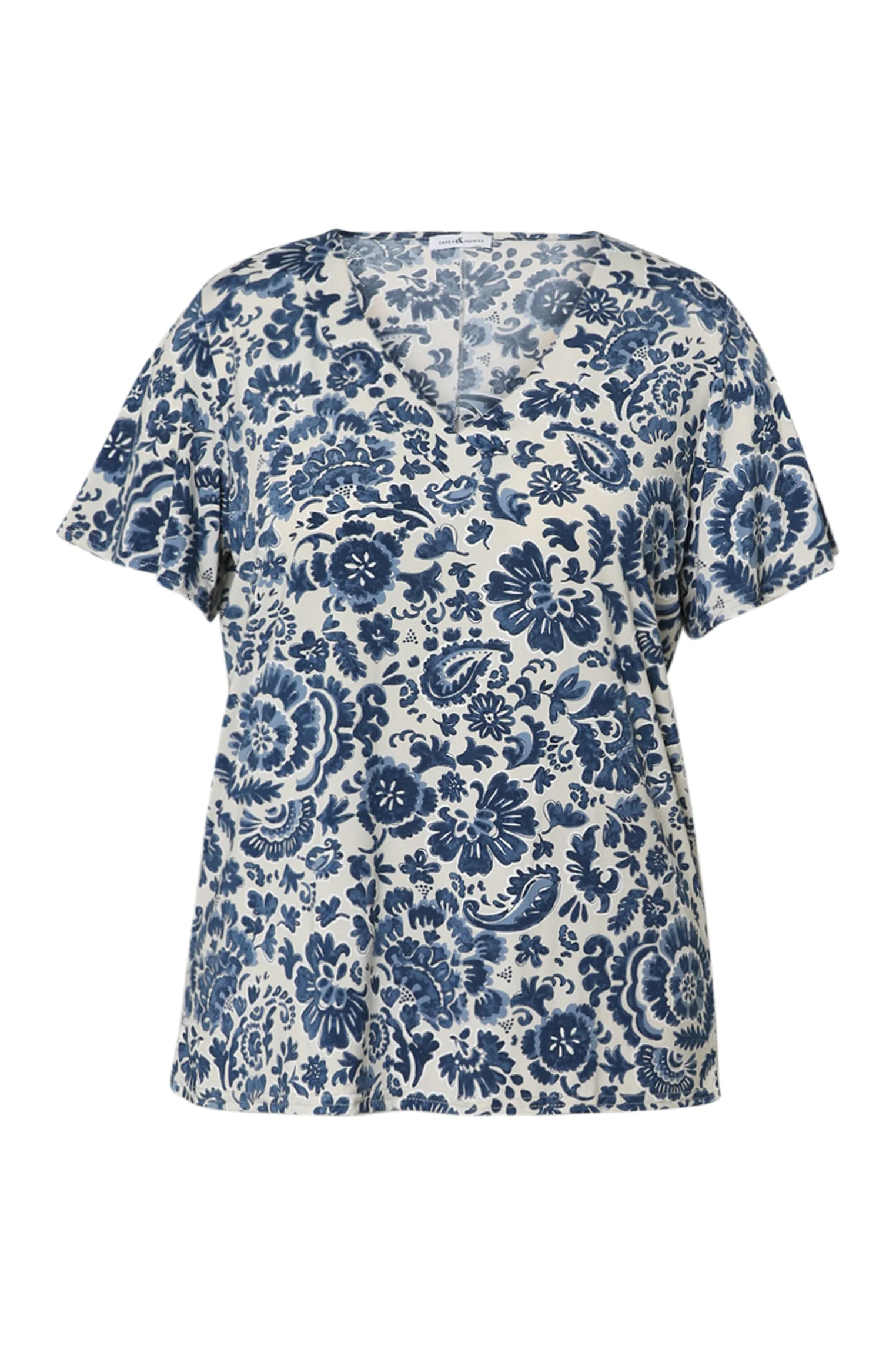 T-shirt en maille froide imprimé floral bicolore - Image 10