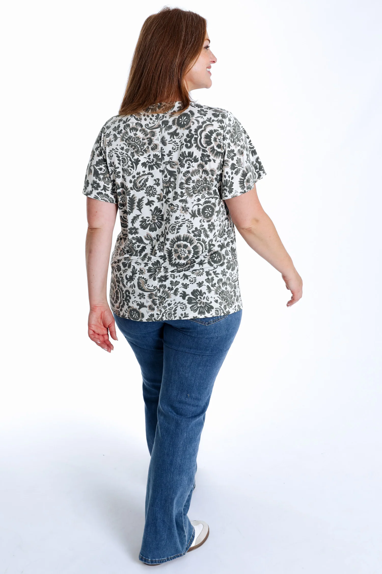 T-shirt en maille froide imprimé floral bicolore - Image 13